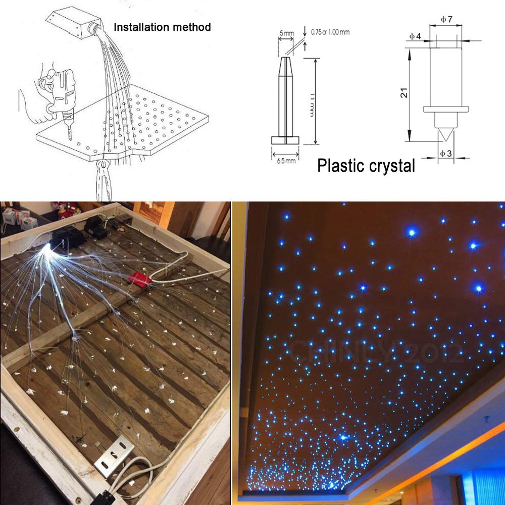 Azimom Pmma Plastic 100Pcs 0.03In9.8Ft End Glow Fiber Optic Cable Strands Roll For Star Sky Ceiling All Kind Led Light Engine Dr