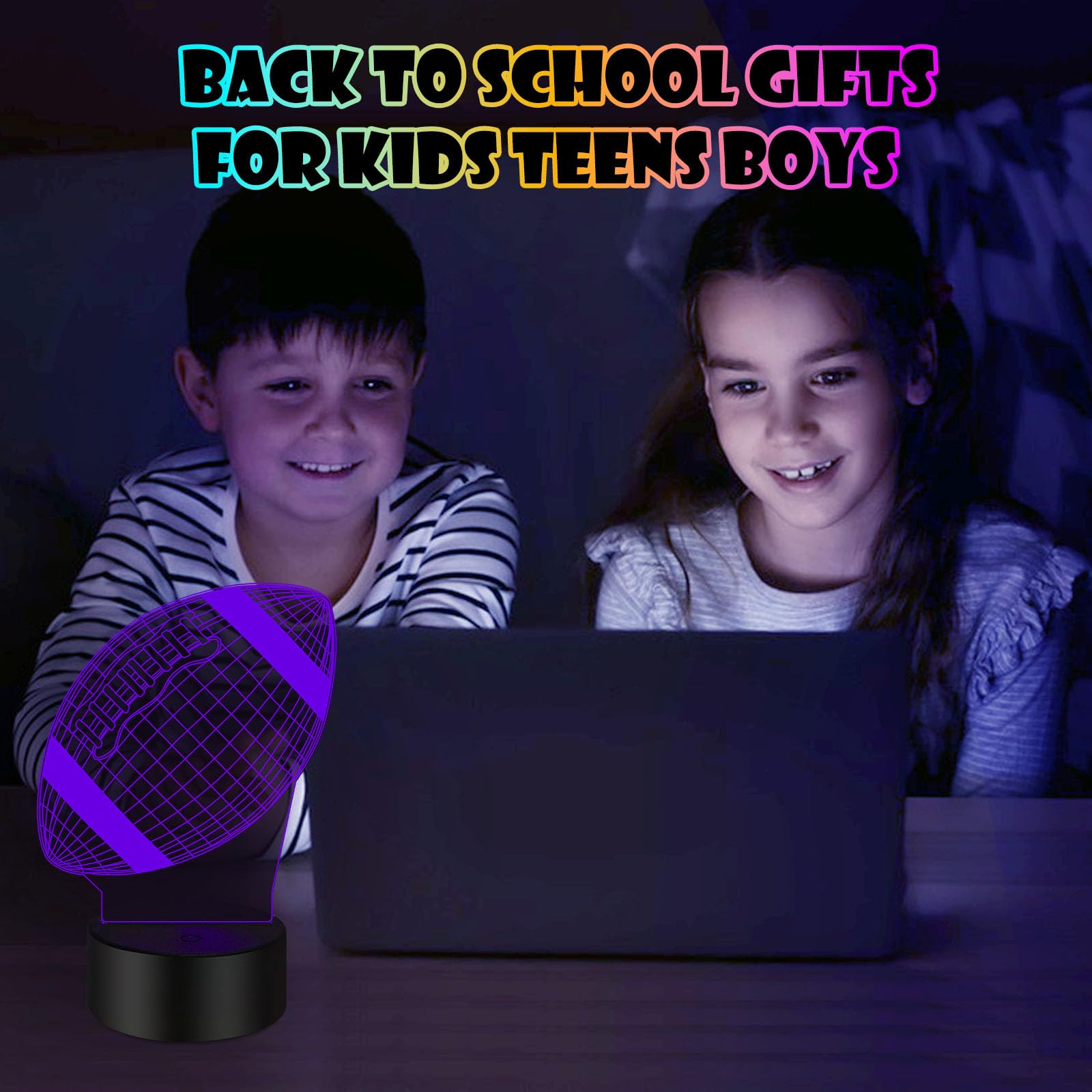 Xinyemei Football 3D Illusion Night Light Desk Lamp  7 Colors Auto Gradual Changing Usb Powered Led Lights With Touch Switch For Kids Gifts Home Decoration