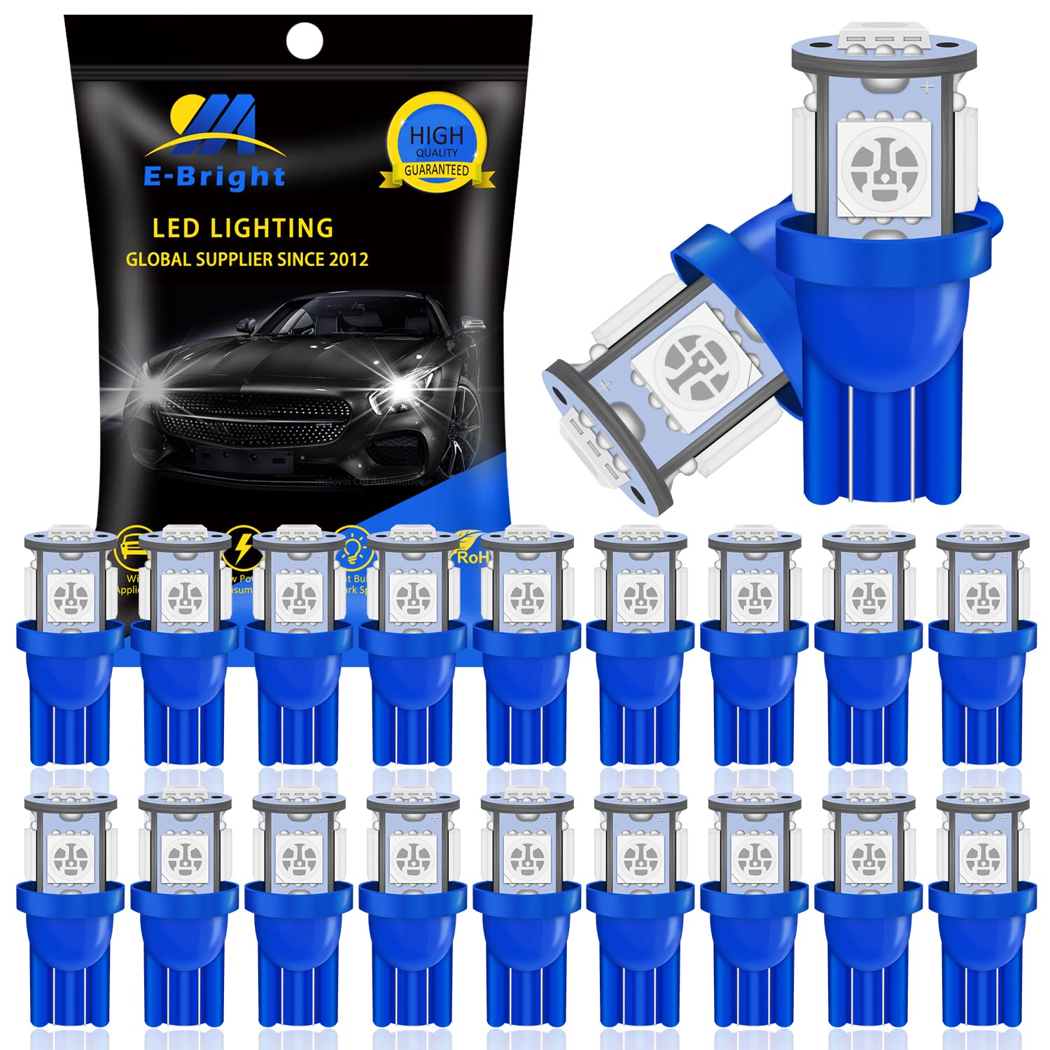 EverBright T10 194 Led Bulb 168 912 W5W 2825 LED Bulb for Car Interior Lights Dome Map Light Trunk Door Light Dashboard Bulb Lic