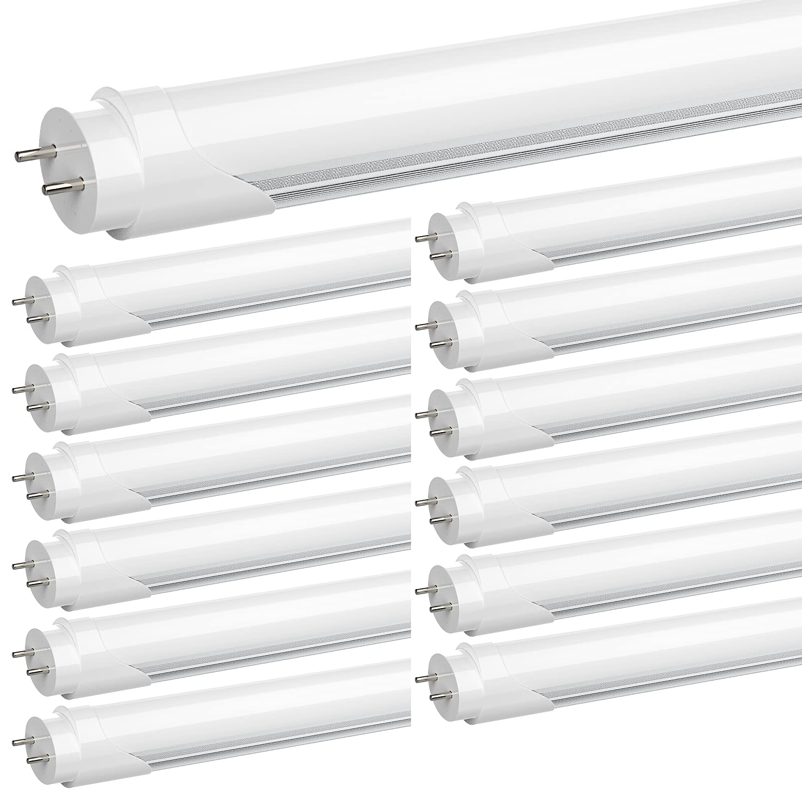 Jesled T8 4Ft Led Type A+B Tube Light Bulbs, 24W 5000K, 3000Lm, Plug And Play Or Ballast Bypass, 4 Foot Led Flourescent Replacem