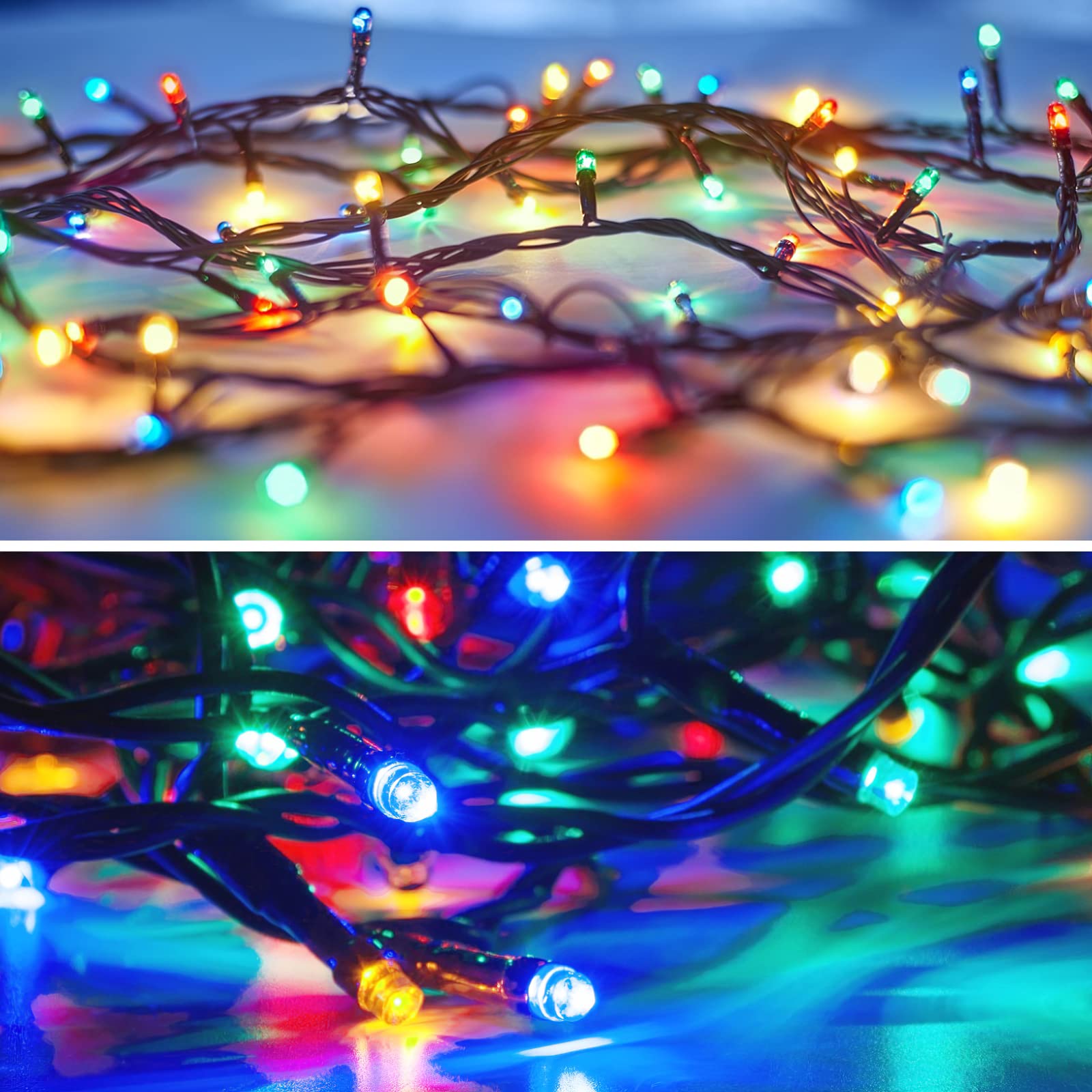 LetsFunny 300 LED Christmas String Lights, 108FT Multicolor Fairy Lights, UL Certified for Indoor/Outdoor Use, Model JT-DC030V0200