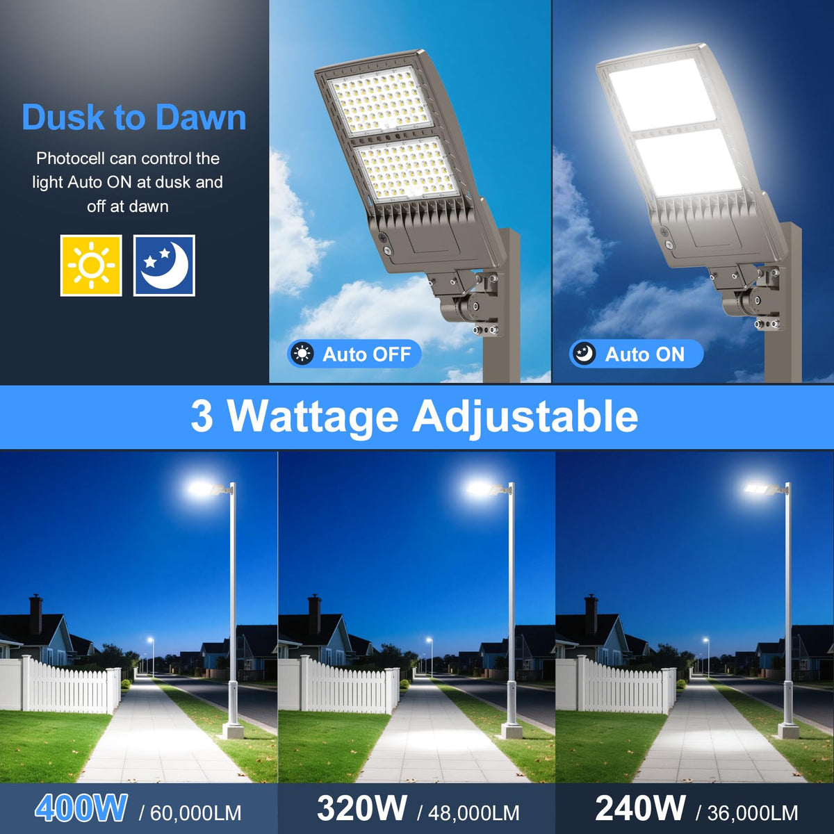 400W Led Parking Lot Light Dusk To Dawn 60 000Lm Dlc Etl Listed Indust –  Lightsdaddy, image size:1200x1200