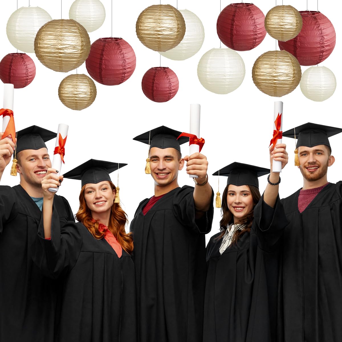 Zilue Paper Lanterns Party Decorations, Round Hanging Paper Lanterns Decorations For Graduation Bachelorette Wedding Birthday Pa