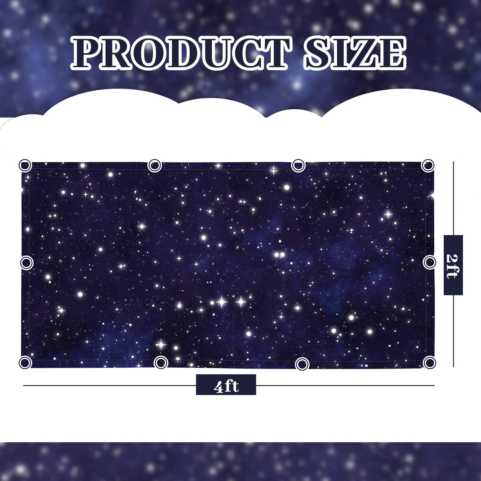 Patelai Fluorescent Light Cover, 4 x 2 Feet, Flame Retardant Fabric, Model PT-Patelai-2654, Magnetic with 10 Magnets, Starry