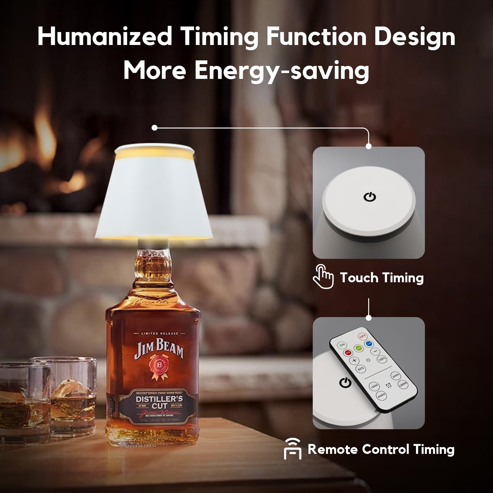 Yupola Wireless Bottle Lamp, Dimmable Cordless Touch Control, Rechargeable, Acrylic, 1pcs, White, Model SBSY