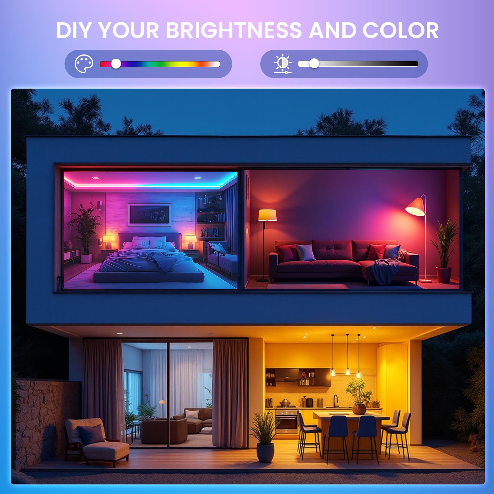 TobeBright Color Changing LED Light Bulb, 2W E12, Multicolor RGB/3000K/6000K, Dimmable, 2-Pack, Plastic, Model HX-