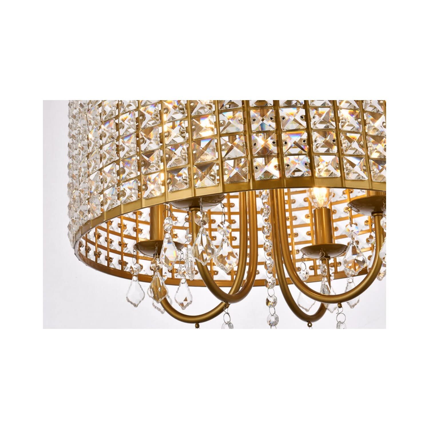 Living District Elise 4-Light Transitional Metal Pendant in Brass