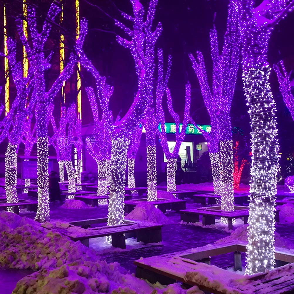 HOME LIGHTING 66ft Mini Lights, 200 LED Fairy String Lights, 8 Lighting Modes, Purple, Model HB-200COI, Indoor Outdoor Decoration