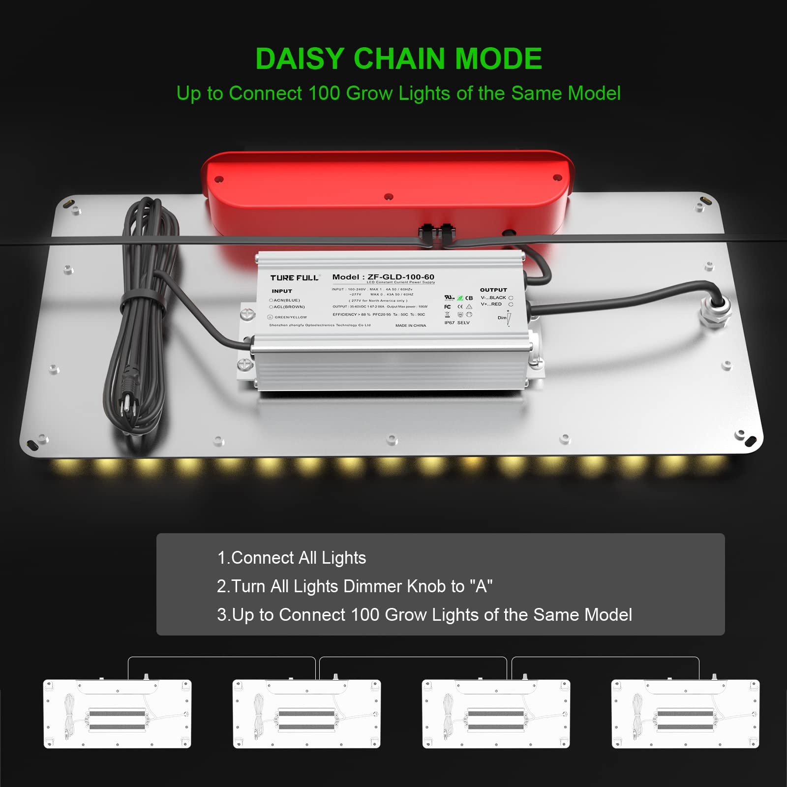 AGLEX K1000 LED Grow Light, Dimmable Full Spectrum Hydroponic Lamp, Silver, 2024 Upgrade for Indoor Plants, 2x3 Grow Tent