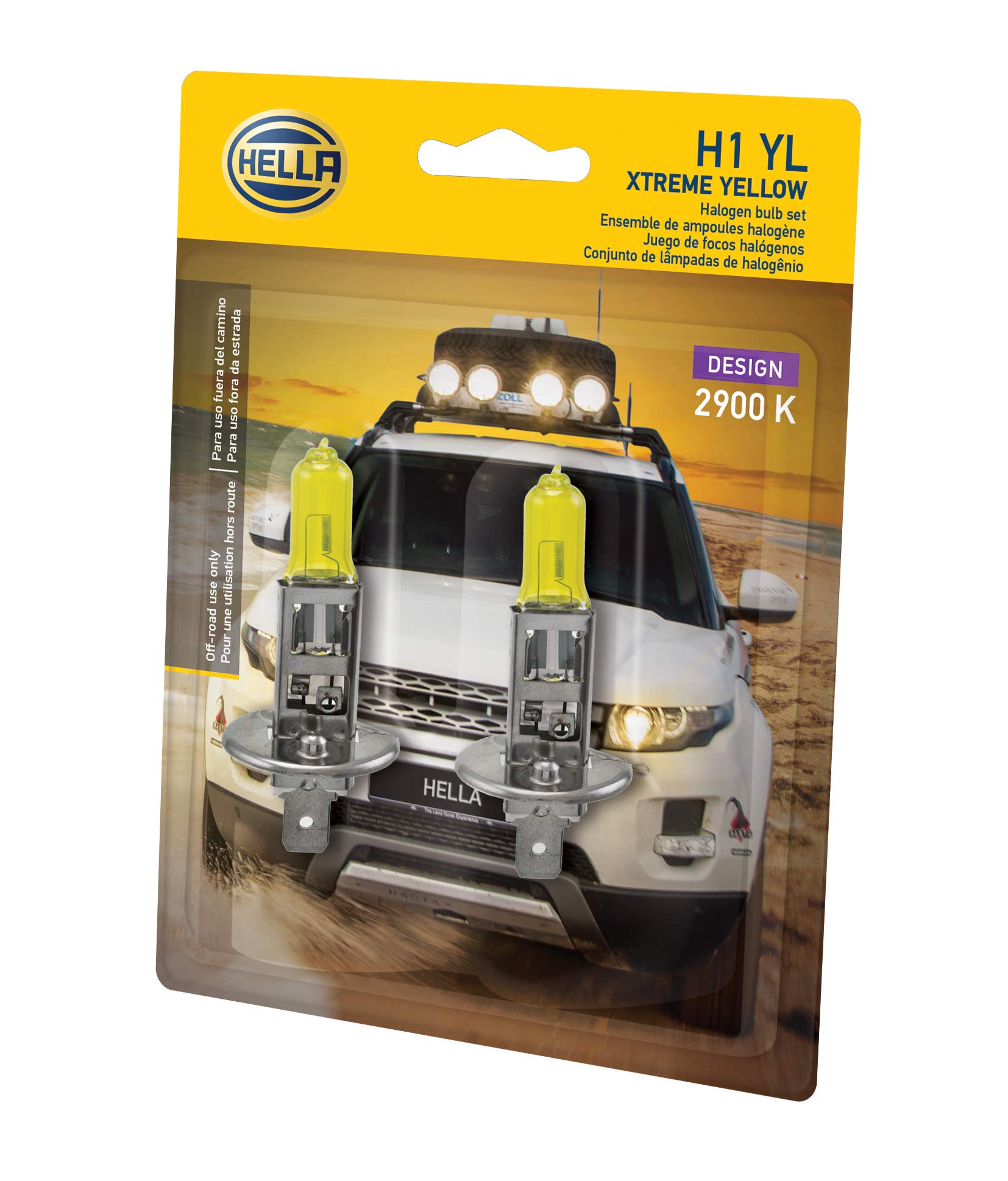 HELLA H1 YL Xtreme Yellow Bulbs, 12V, 55W