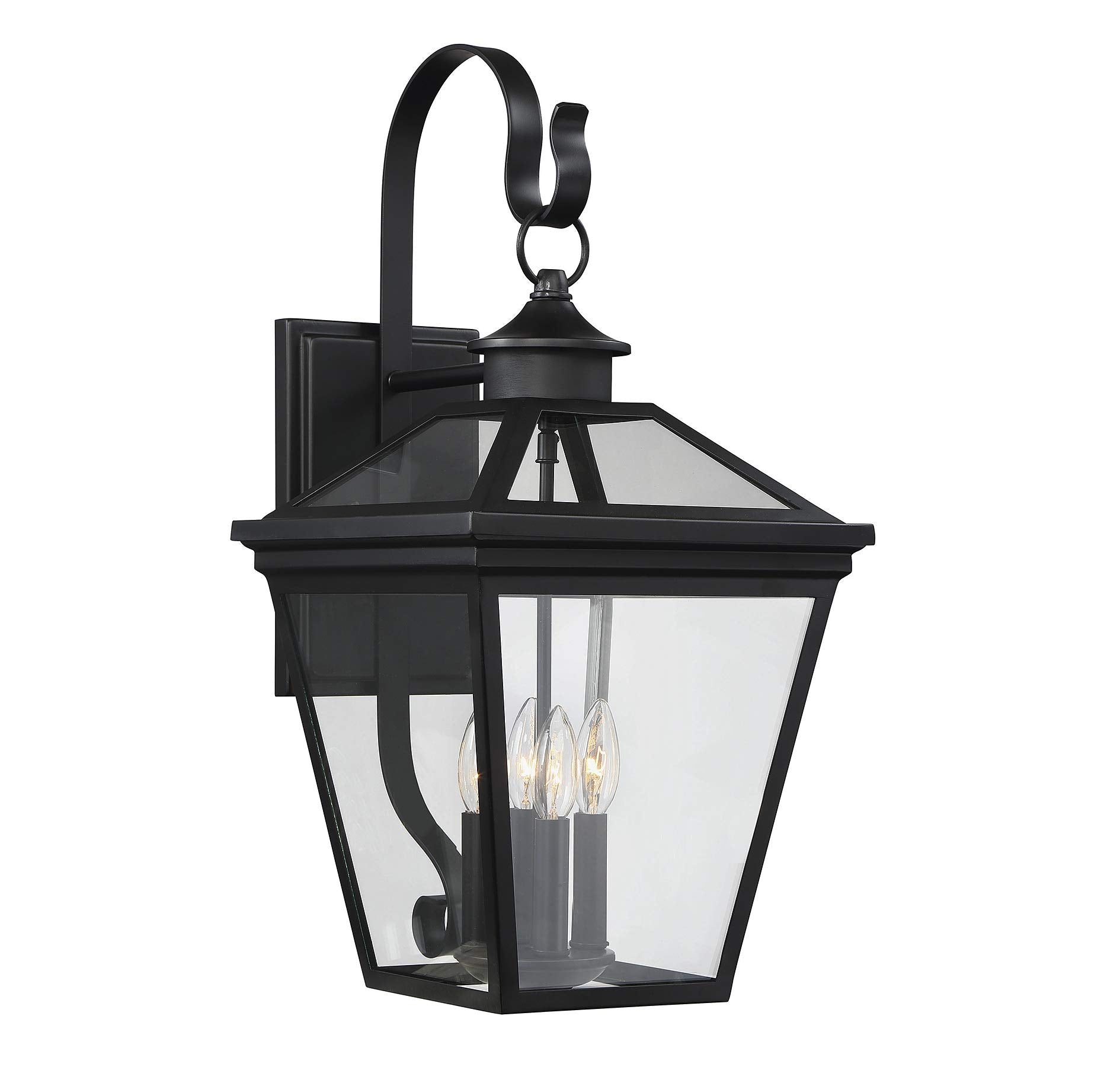 Savoy House 5-142-BK Ellijay Modern Farmhouse Rustic Clear Glass Outdoor Wall Lantern, 4-Light 160 Total Watts, 26 H x 12 W, Bla