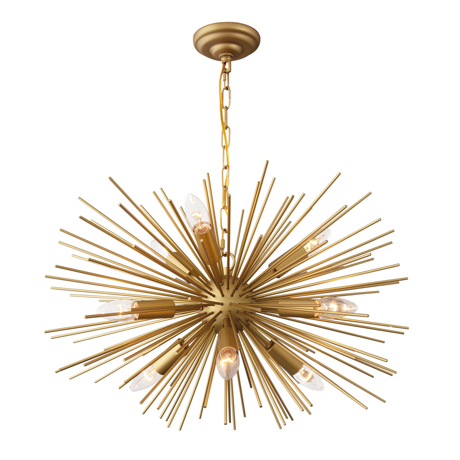 ZIRALIO Modern Gold Sputnik Chandelier 9-Light Dining Room Chandelier Light Fixture for Living Room, Bedroom Kitchen, Entryway, 