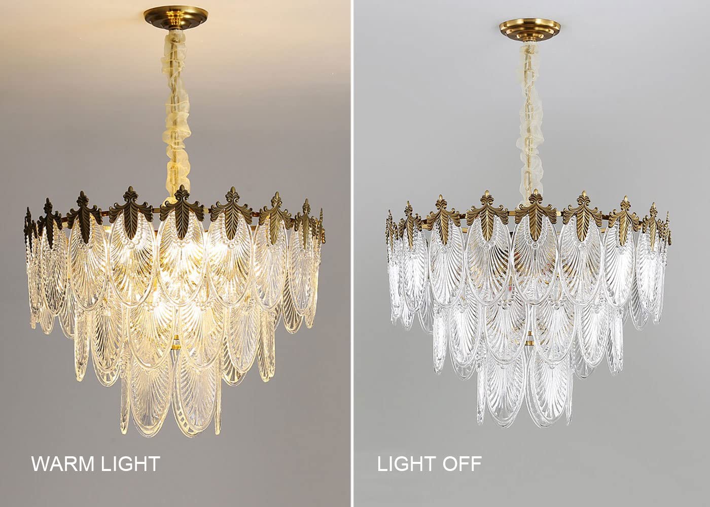 A Million 8-Light Round Pendant Chandelier, 24" LED Crystal Ceiling Light, Gold Finish for Dining & Living Rooms