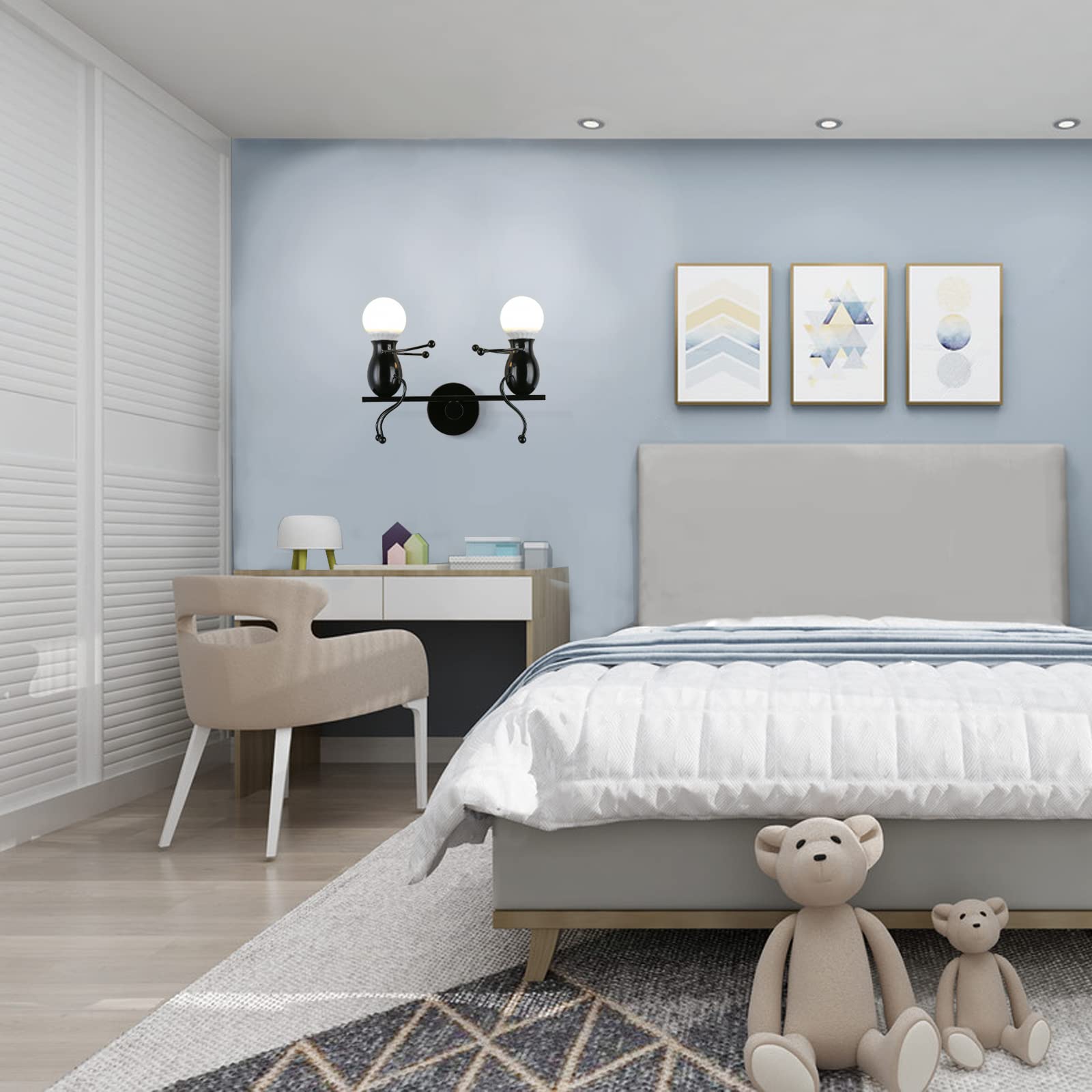 SOUTHPO LED Metal Wall Light Fixtures Childhood Seesaw Little People Wall Lamps Bedroom Mini Doll Bedside Lamp Modern Children C