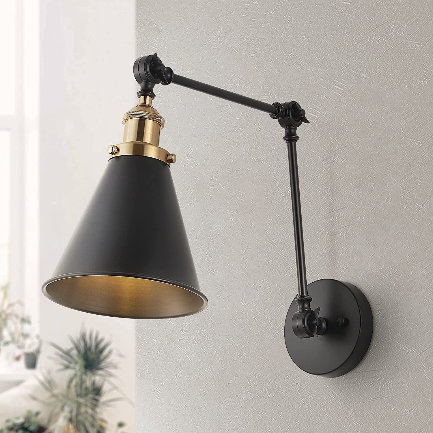 JONATHAN Y 7" Metal LED Wall Sconce, Rustic Black, Adjustable Arm, Model JYL7462A, Ideal for Entryway, Kitchen, Bathroom, Living Room