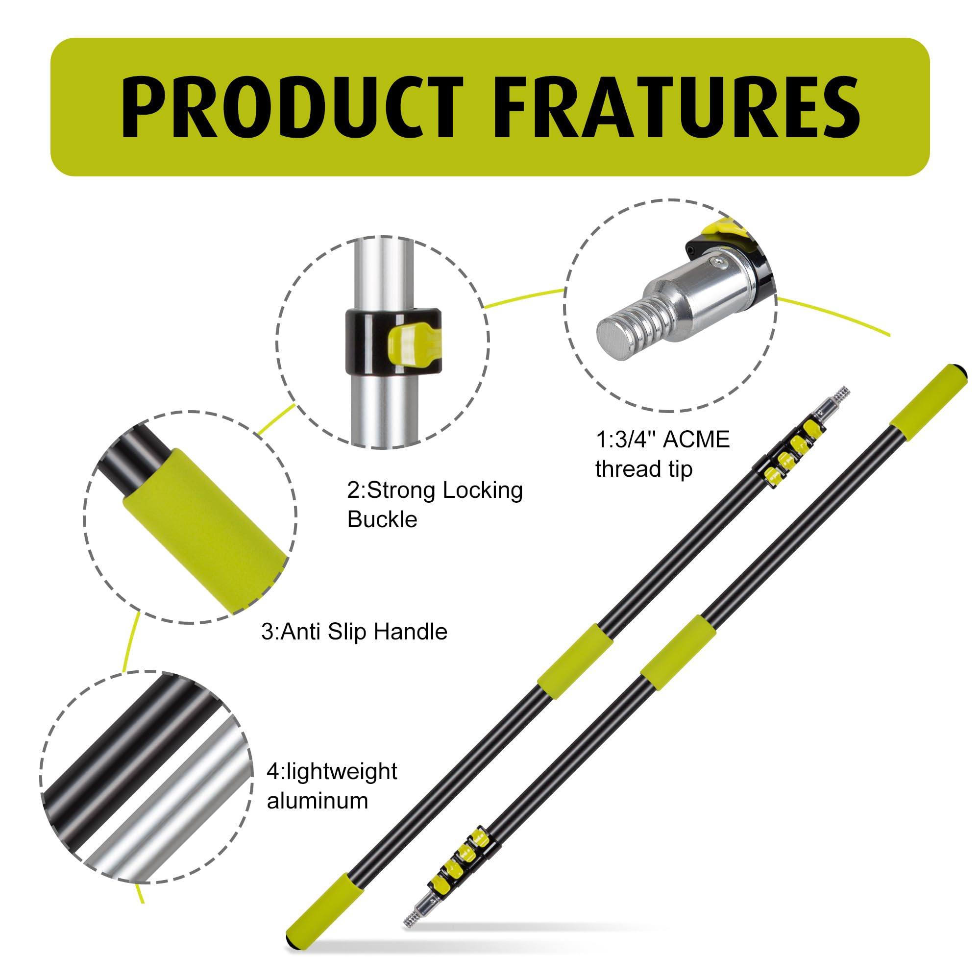 Light Bulb Changer For High Ceilings,4-18Ft Bulb Changing Pole Extension For High Ceilings And Recessed Lights, Light Bulb Remov