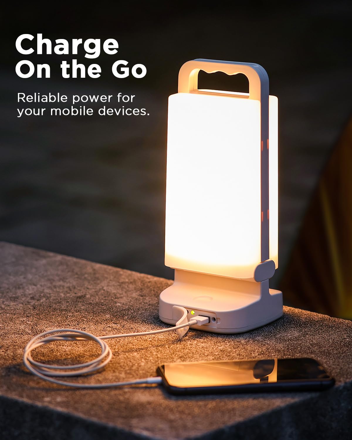 Solar Camping Lantern 6000mAh 2 Pack, USB Rechargeable Camping Light & Power Supply, Dimmable LED Night Lamp with Up to 80Hrs Ru