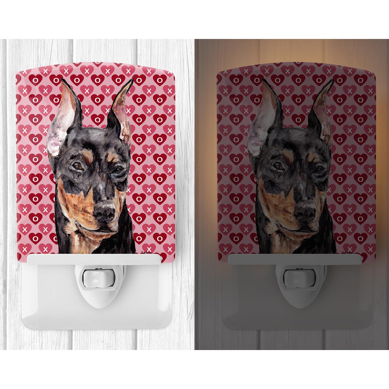 Carolines Treasures Ceramic Night Light, German Pinscher Design, UL-Certified, 6x4x3 inches, Multicolor, Model SC9716CNL