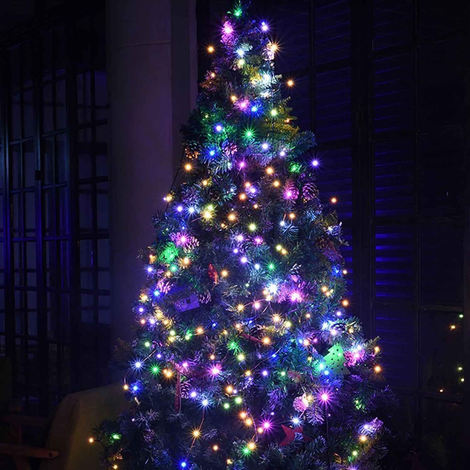 YASENN String Lights 200LED 66Ft Fairy Lights with Timer, 8 Lighting Modes, Multicolor LED Green Cable