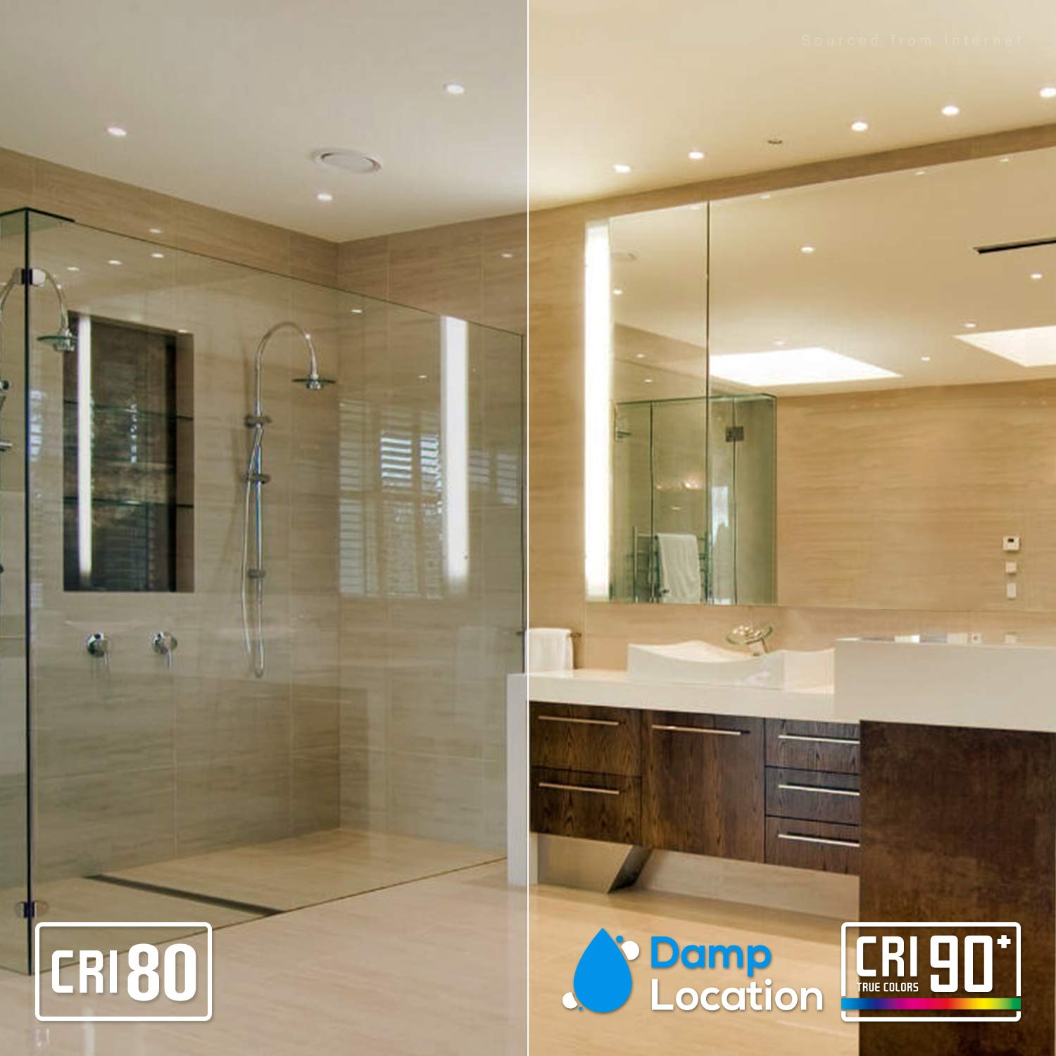 Torchstar 5Cct 2 Inch Led Recessed Lighting With Junction Box, 600Lm Cri90+ Dimmable Anti-Glare Led Downlight, Ic Rated, Etl Listed, 2700K/3000K/3500K/4000K/5000K Selectable, Baffle Trim, Pack Of 6