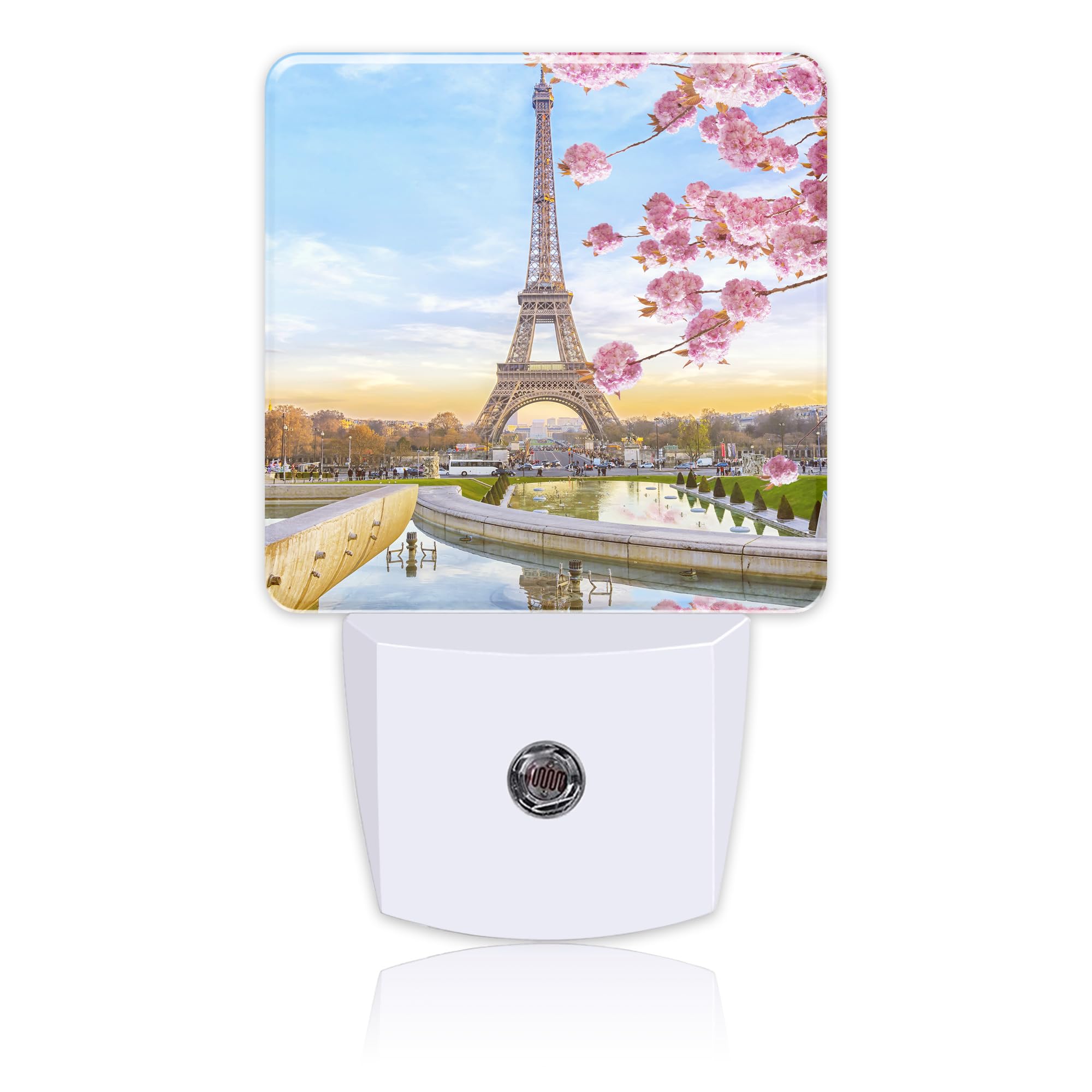 Uiaoiais Plug in Night Lights Eiffel Tower in Spring Nightlight Plug Into Wall Dusk to Dawn Sensor LED Night Light for Kid Girls