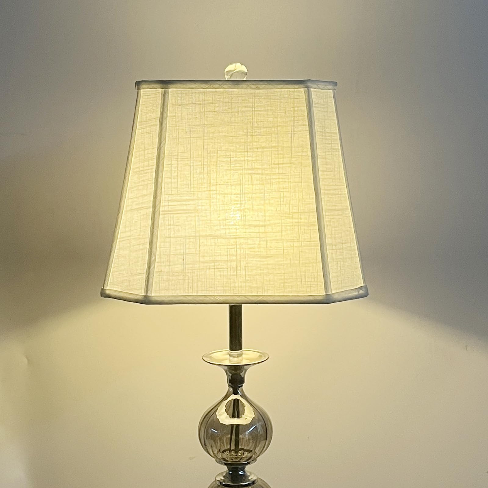 TOOTOO STAR Square Cut Corner White LampShade, 10in x 13in, Handmade Linen, Model SX-0220WH, Suitable for Table and Floor Lamps