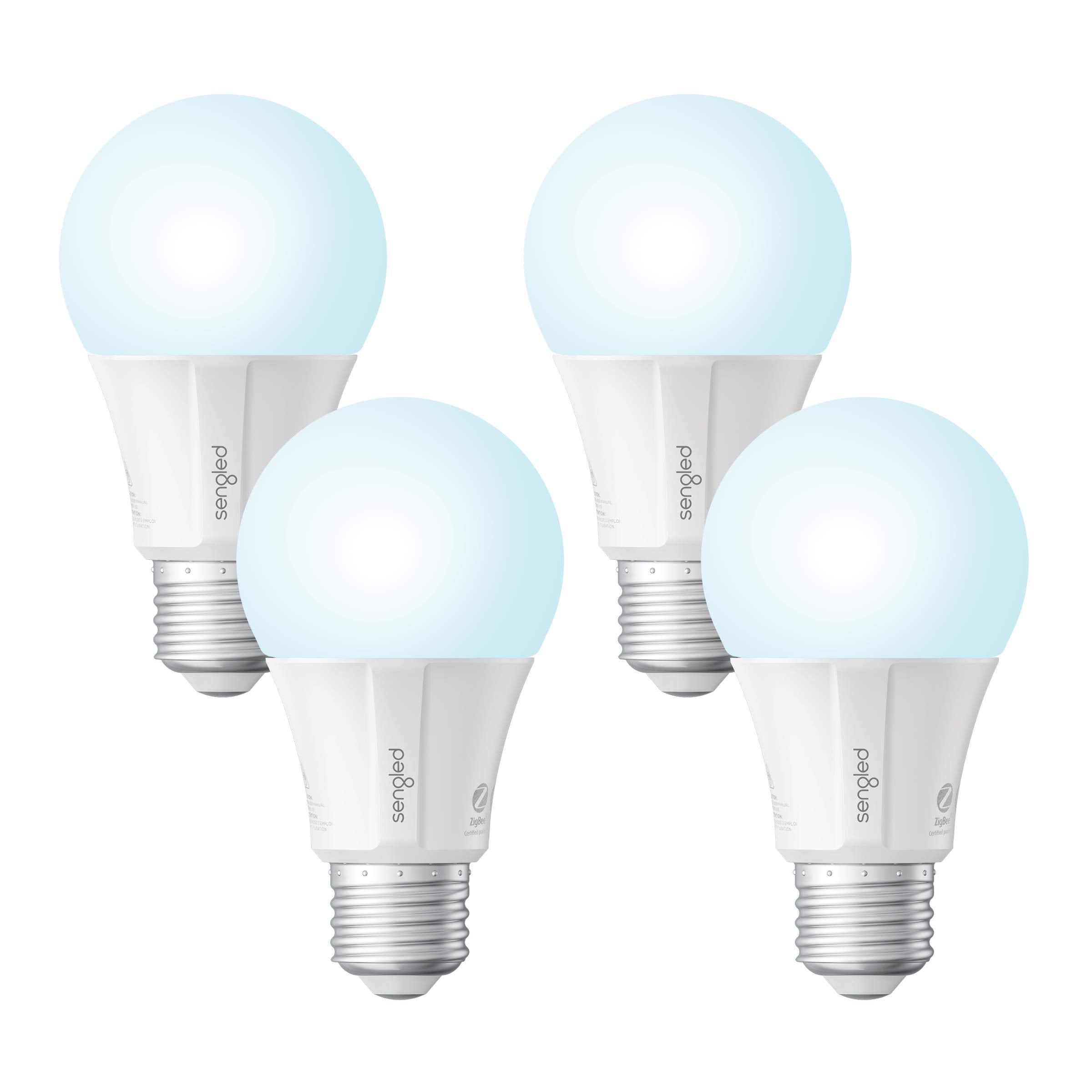 Sengled Zigbee Smart Light Bulbs, Daylight A19, 60W Equivalent, 4 Count, Works with SmartThings and Echo, Model E11-G14WA_4P