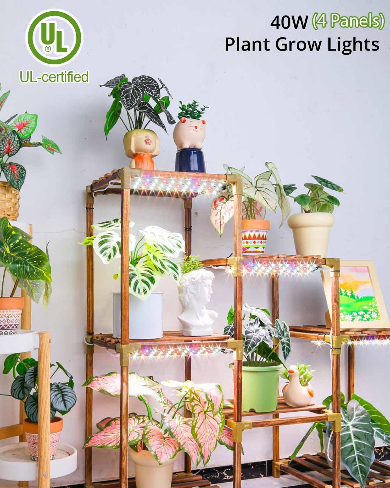 Dommia Grow Lights, Linkable Grow Lights For Indoor Plants Full Spectrum, 6/12/16H Timer Plant Grow Lights Indoor Under Cabinet,40W Dimmable Ultra-Thin Plant Lights For Indoor Growing,Seedlings,Veg