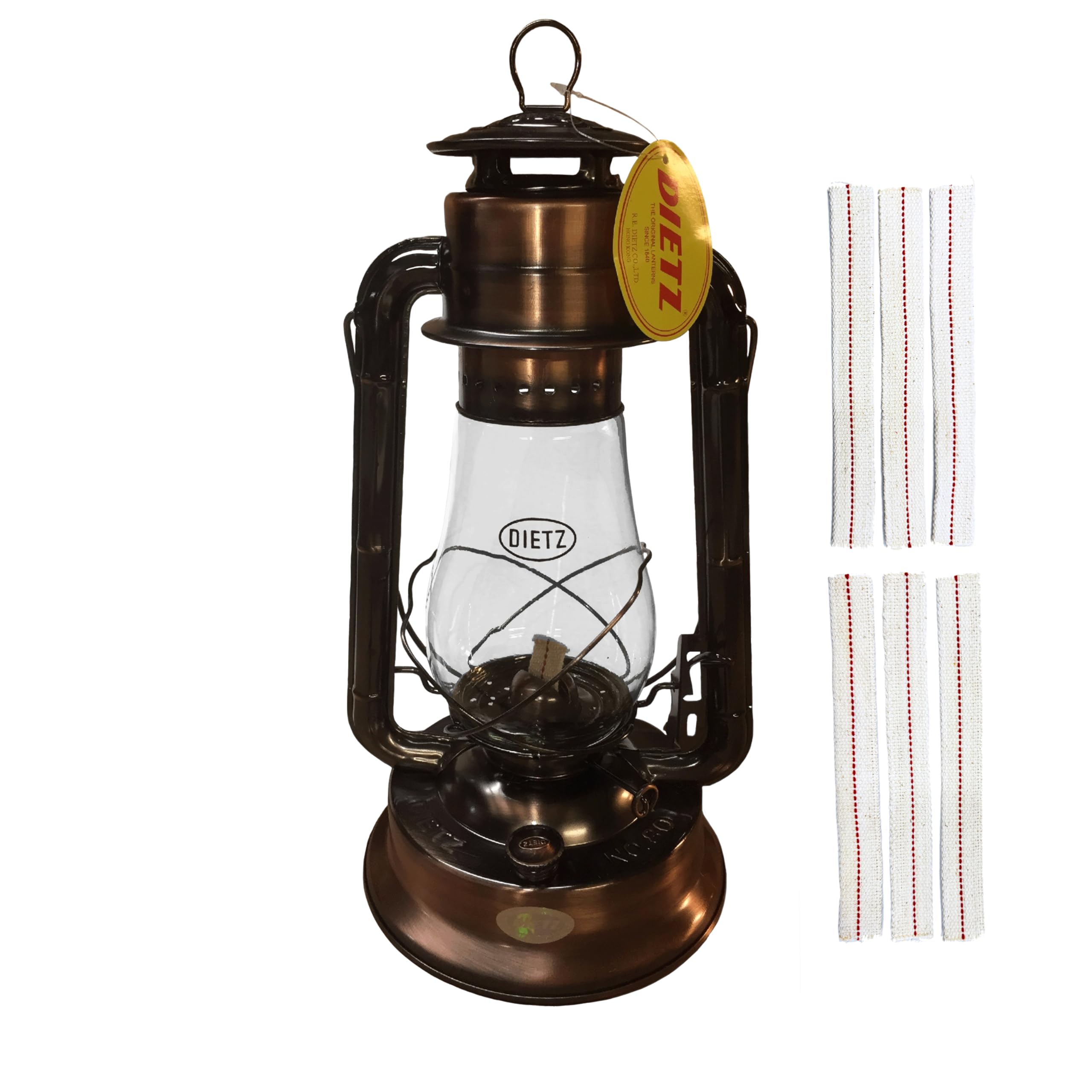 Light of Mine - Dietz #80 Blizzard Oil Lantern with 7/8 Replacement Wick Strips (Bronze)