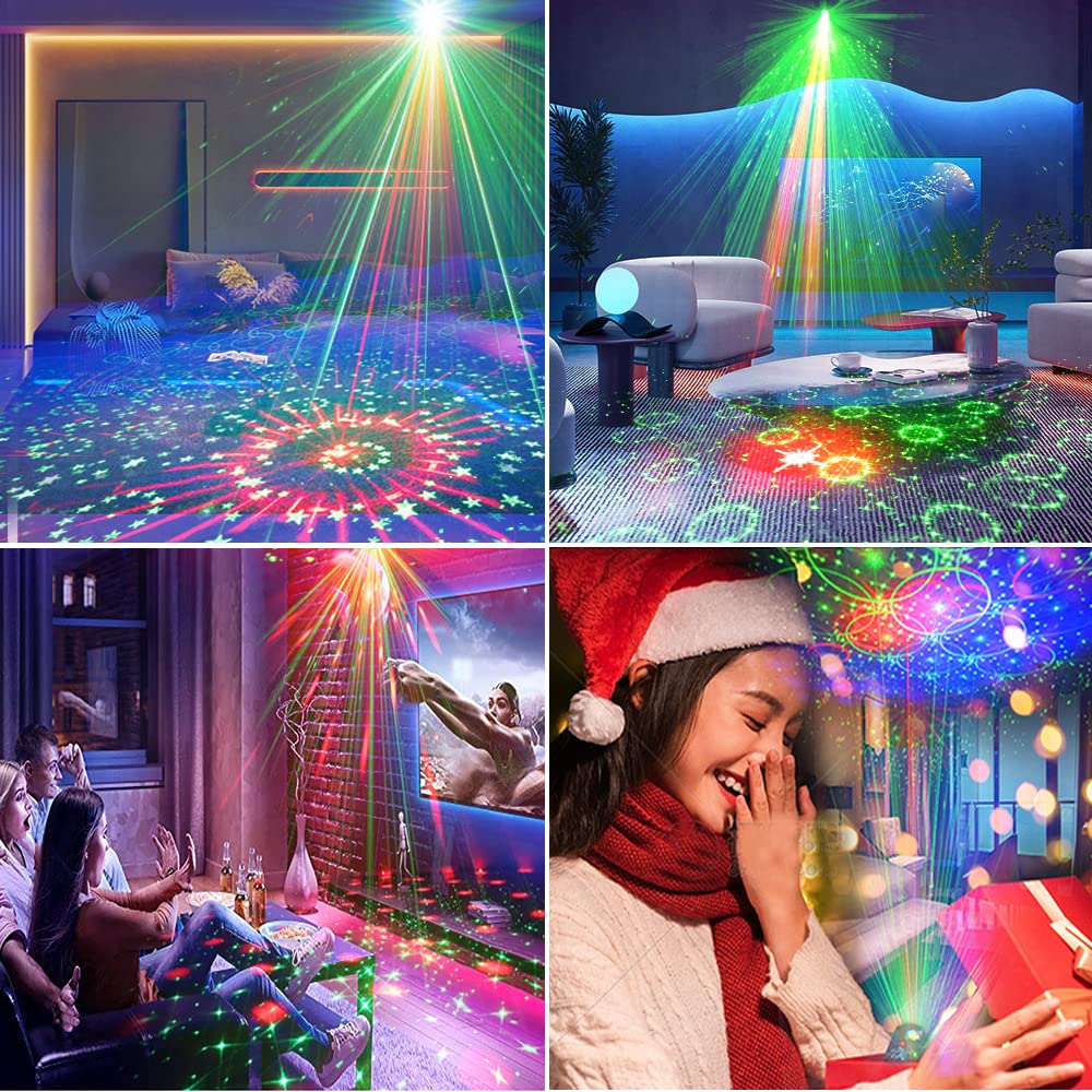 Disco Lights - Sound Activated Rave Stage Light Projector Effect with Remote Control for Xmas, Bar, Parties, Karaoke, KTV, Chris