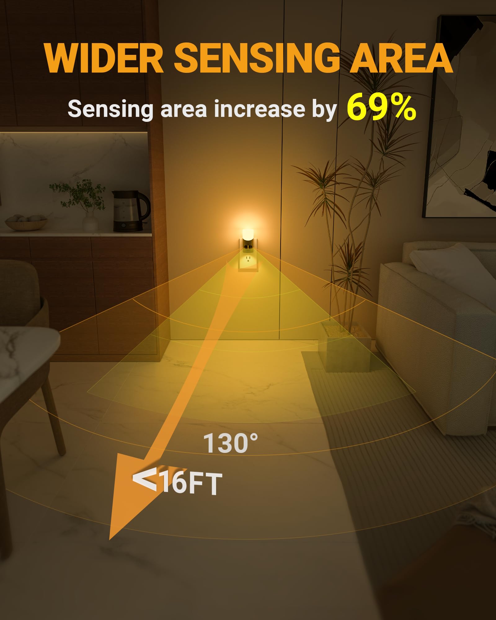 Lyridz Led Night Lights Plug Into Wall With Motion Sensor, 1-150Lm Dimmable Plug-In Nightlight Indoor For Bedroom, Bathroom, Hallway, Stairs, Pet House, Toilet, 2 Pack