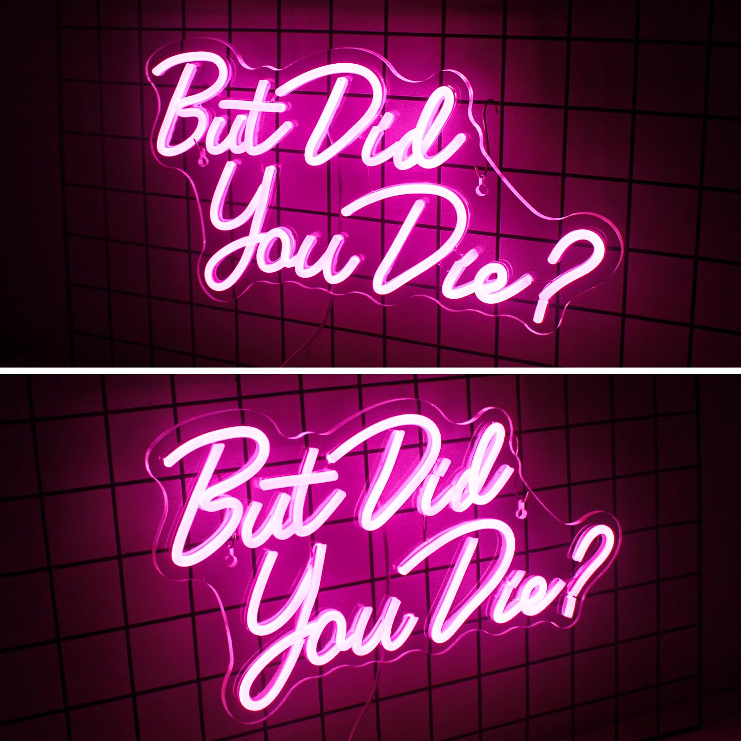 Horseneon Neon LED Sign - Pink Wall Decor, USB Powered Acrylic Light for Bedroom, Office, Gym, Living Room