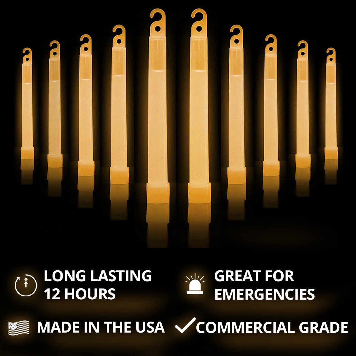 Cyalume - 9-00722 Snaplight Orange Light Sticks - 6 Inch Industrial Grade, High Intensity Glow Sticks With 12 Hour Duration (Pac