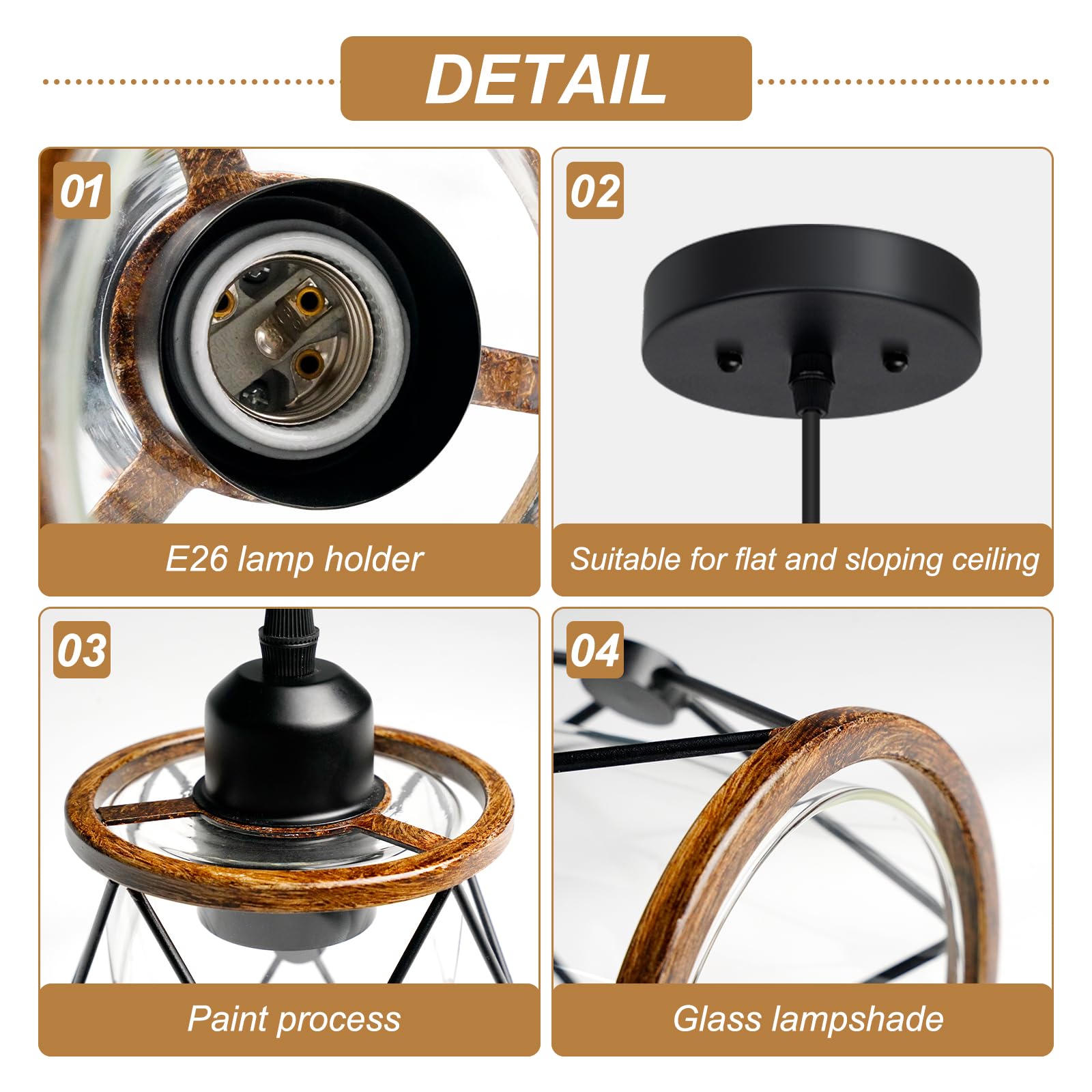 Seable Island Light For Kitchen, 3-Light Dining Room Light Fixture With Clear Glass Shade, Farmhouse Pendant Light Kitchen Islan