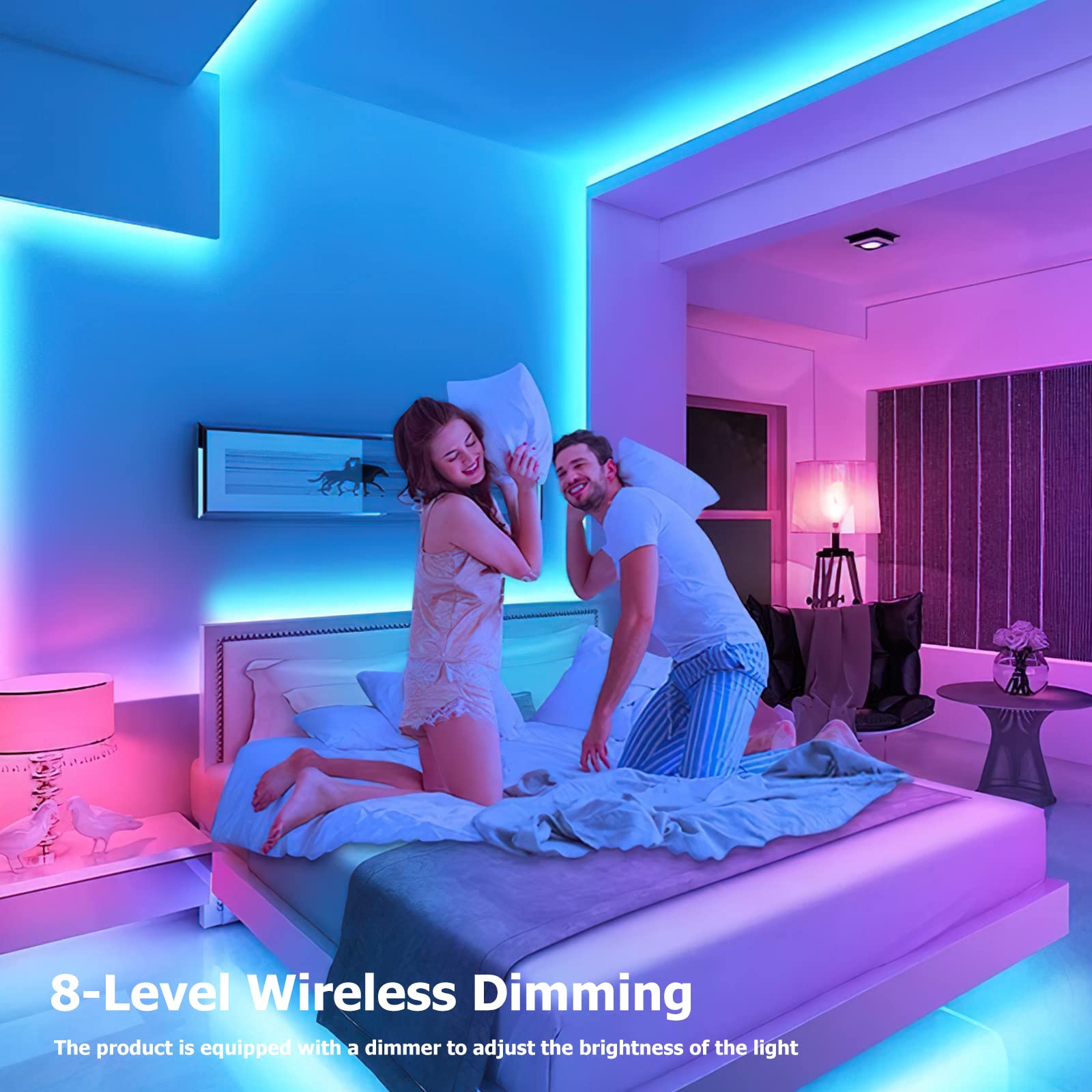 Galgreen Neon Rope Lights, Flexible LED Strip, 16.4ft, Waterproof, Dimmable Remote, Blue, Model st-ting-l166