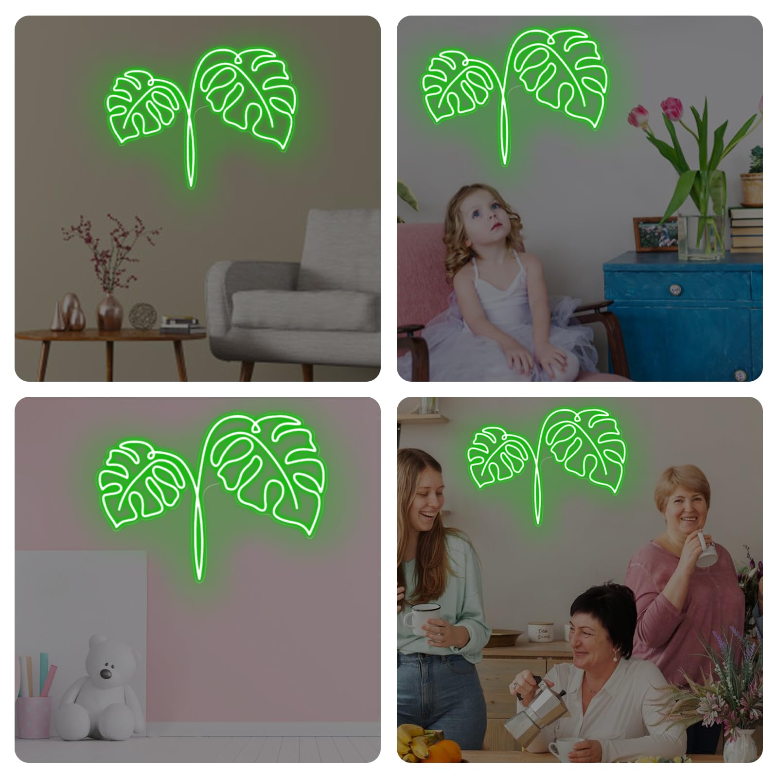 Monstera Neon Sign  Custom Color Monstera Leaf Led Sign  Plant Neon Sign  Bedroom Decor  Monstera Leaf Neon Signs  Green Leaf Led Lights Mothers Day Gift  Boys Teen Bar Living Room Party