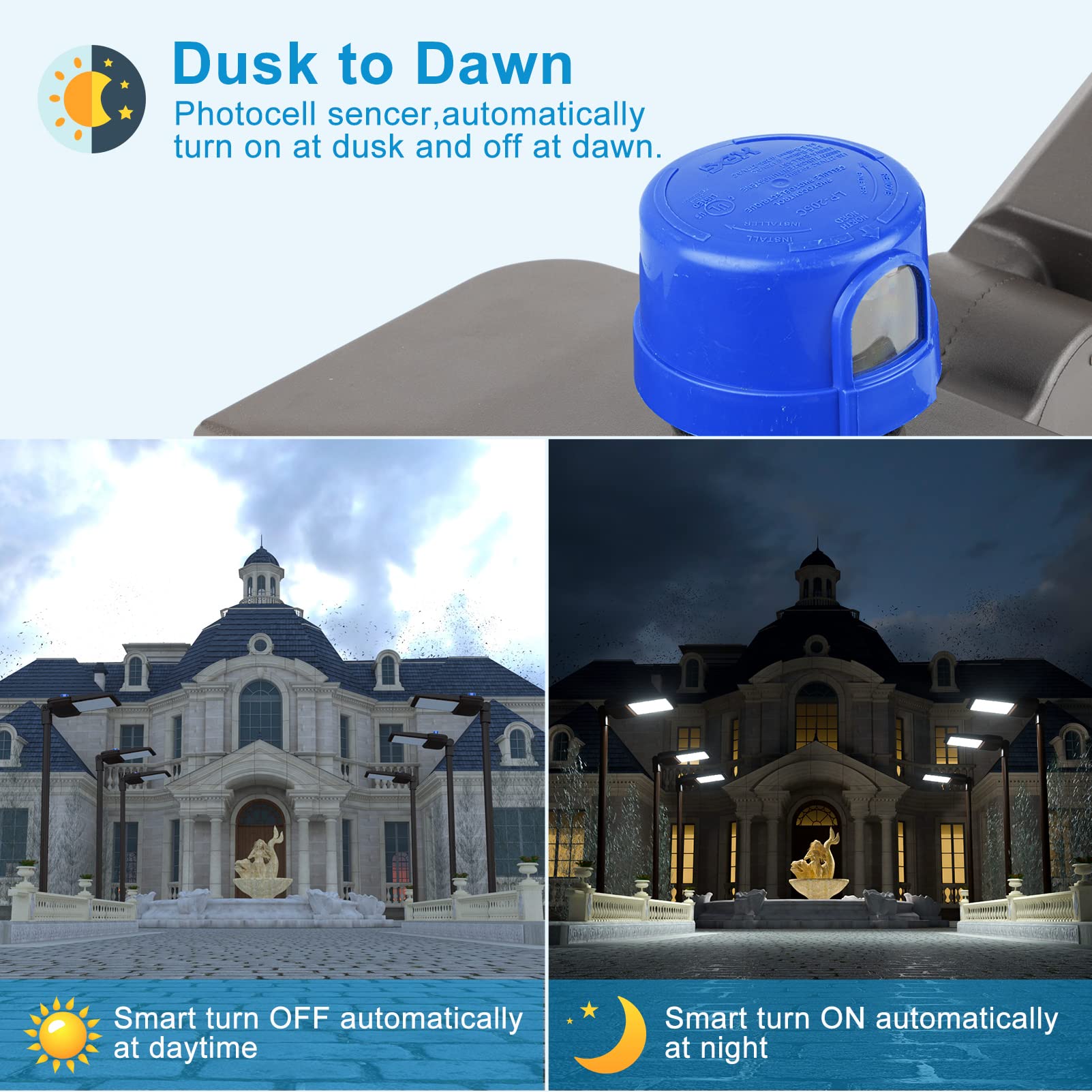 150W Parking Lot Lights 21000Lm (Eqv 600W) 5000K Daylight Led Parking Lot Light Dusk To Dawn Etl Listed Ip65 Exterior Parking Lot Lights Energy Saving Upto 1100Kw*3/Y(5Hrs/Day)-3Pack
