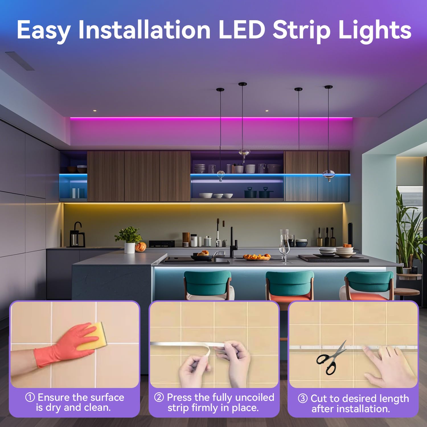 Charkee 5M Non-Waterproof Multicolor Led Strip Light, 300 Leds, 24 Keys Ir Remote, Plastic, 65.6 Ft, Model Acif0211524G