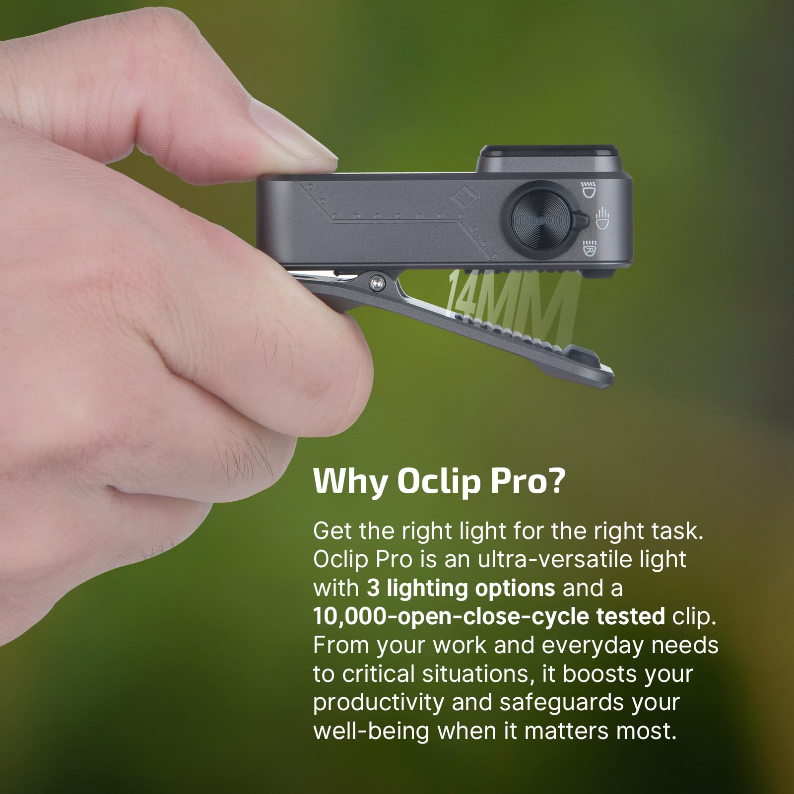 Olight Oclip Pro Edc Flashlight Clip-On Light  Rechargeable 500 Lumens With Three Lighting Solutions Type-C Charging  Magnetic Flash Lights For Outdoor Or Indoor Use(Phantom Squadron)
