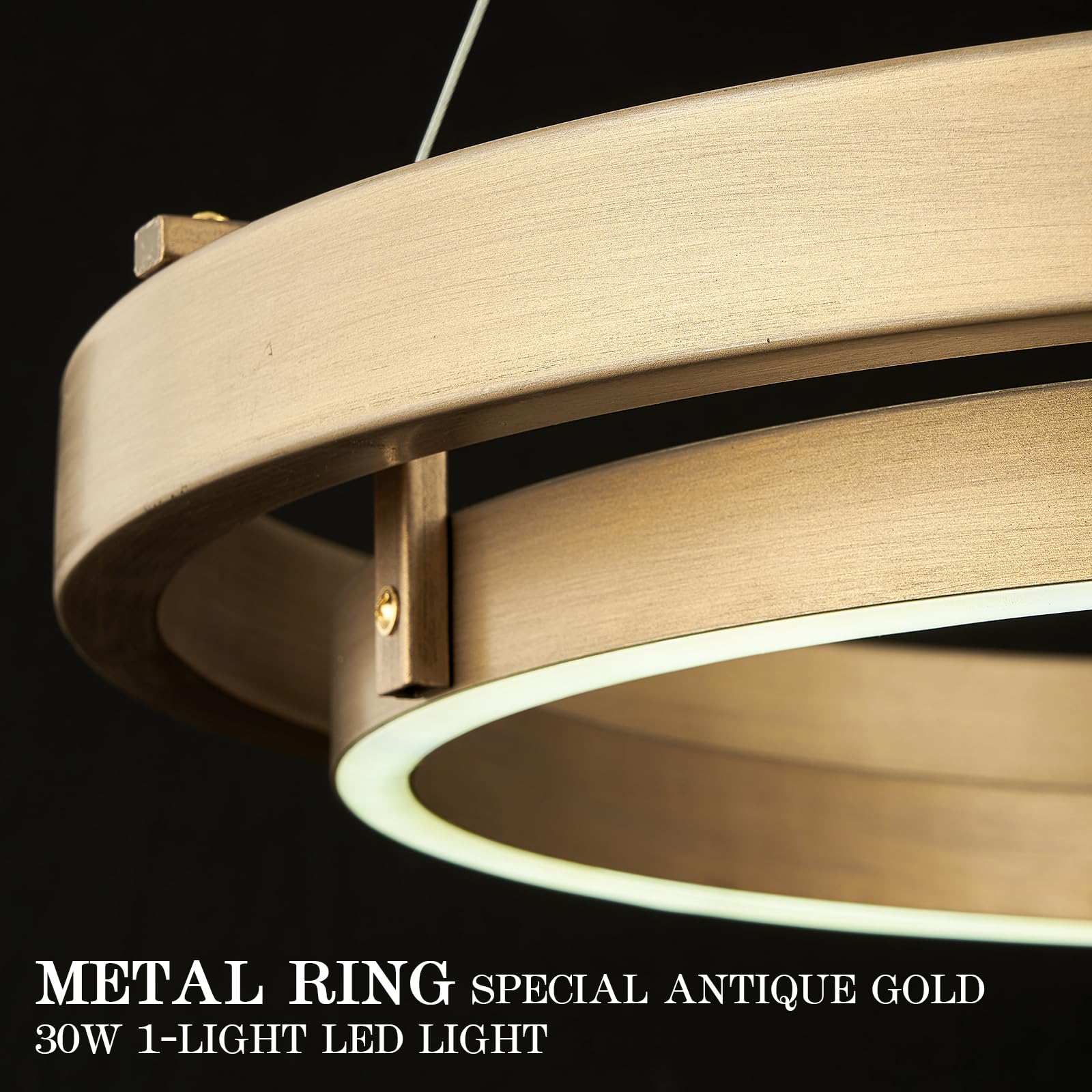 Led Ring Chandelier Brass Gold Chandelier Dimmable Round Foyer Chandeliers Light Modern Circular Chandeliers For Dining Room Ent
