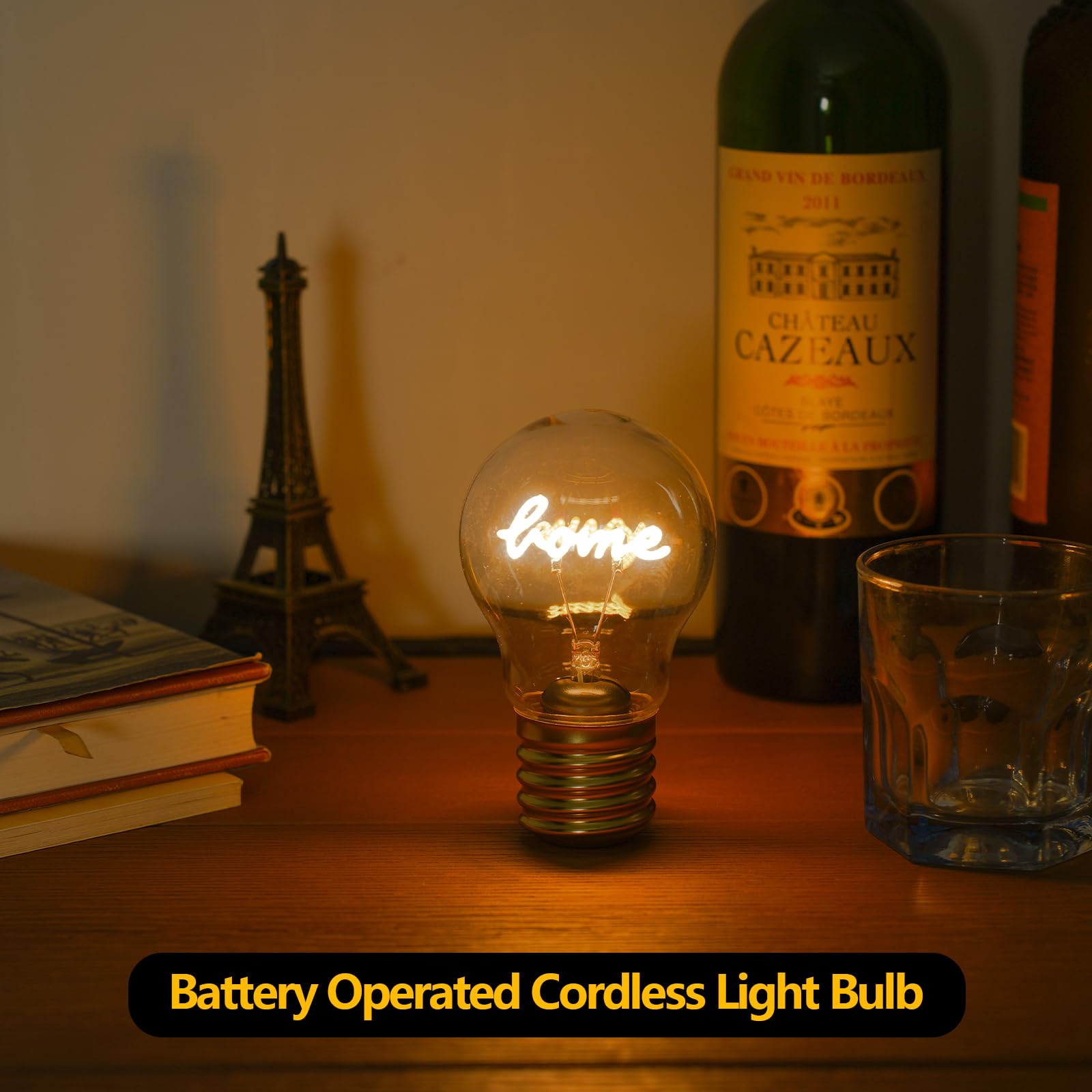 Fengrun Cordless USB Rechargeable Table Lamp Bulb - Clear, Model CTL-A70, Ideal for Living Room & Bedroom Decor