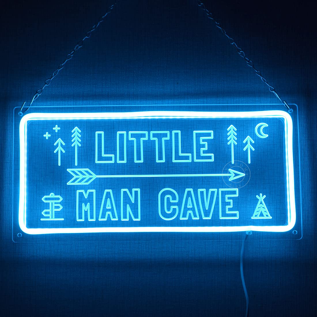 SYLHOME LED Neon Light Sign for Nursery Room, Ice Blue Acrylic, 15.8in ...