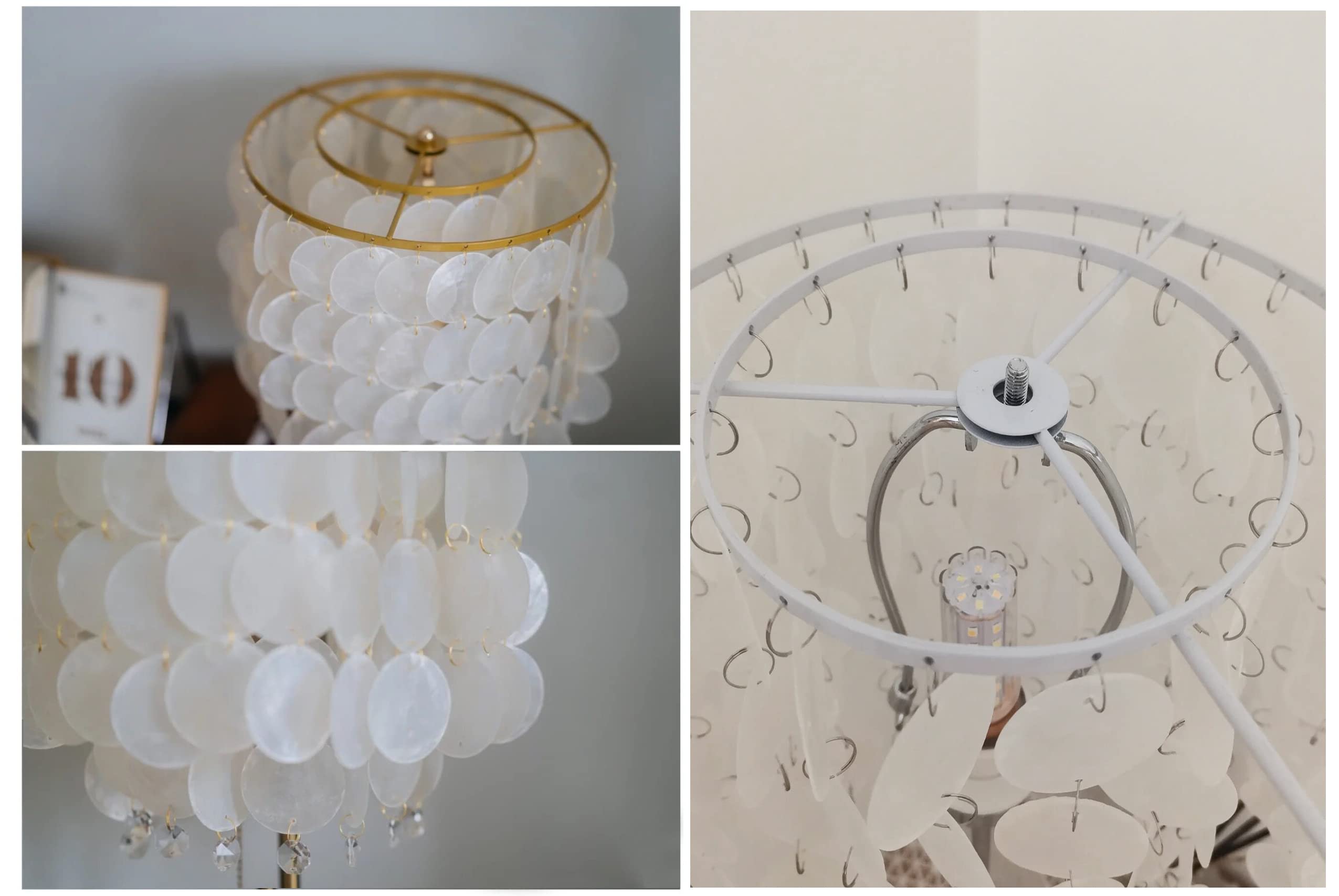 Riseon Lamp Shade Frame With Hanging Holes, Diy Lamp Shade Wire Ring Support Hanging E27 Chandelier Frame Harp Lamp Shade Bracke