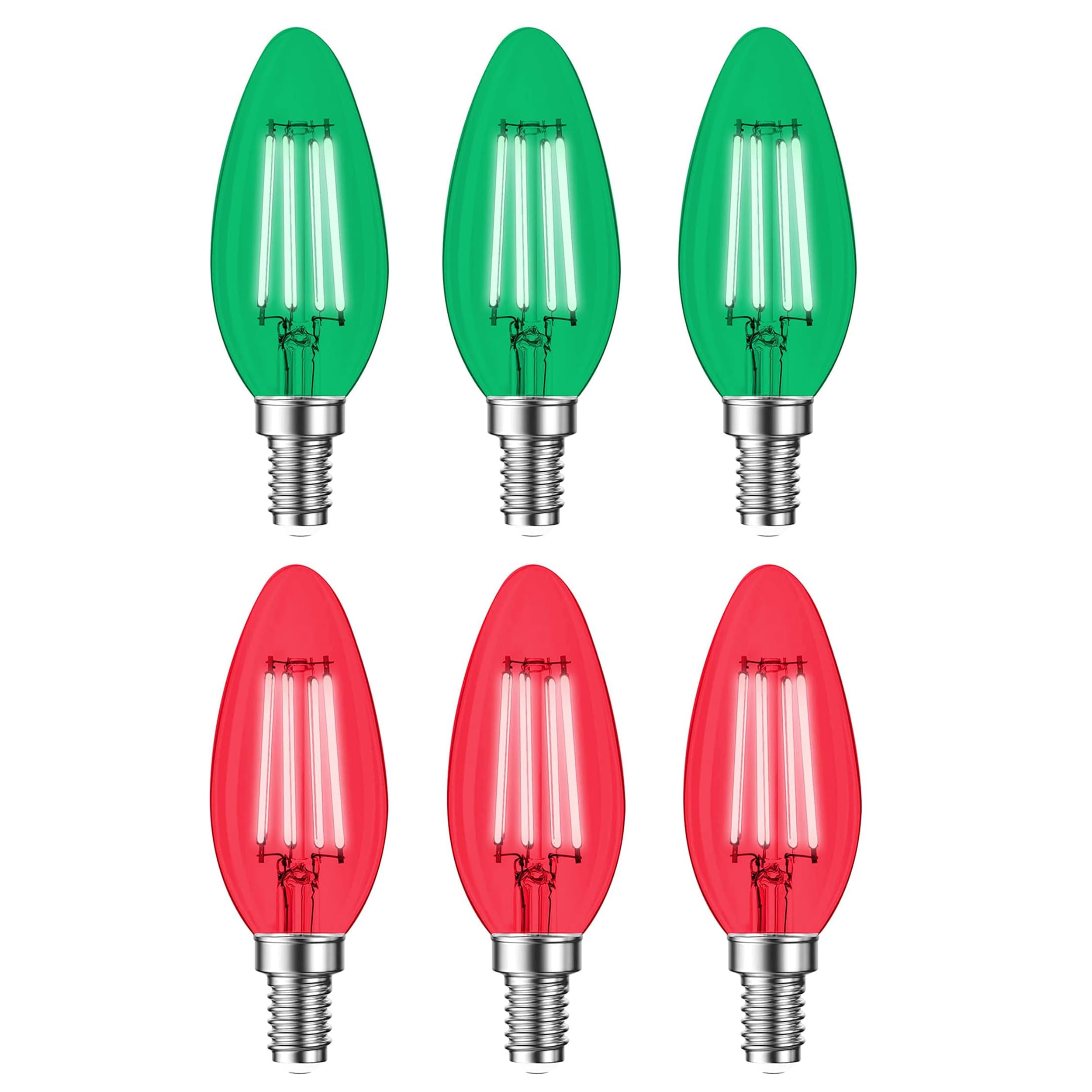 Bluex Bulbs 8 Pack Filament E12 Candelabra LED Light Bulbs 4W Vintage Purple Orange