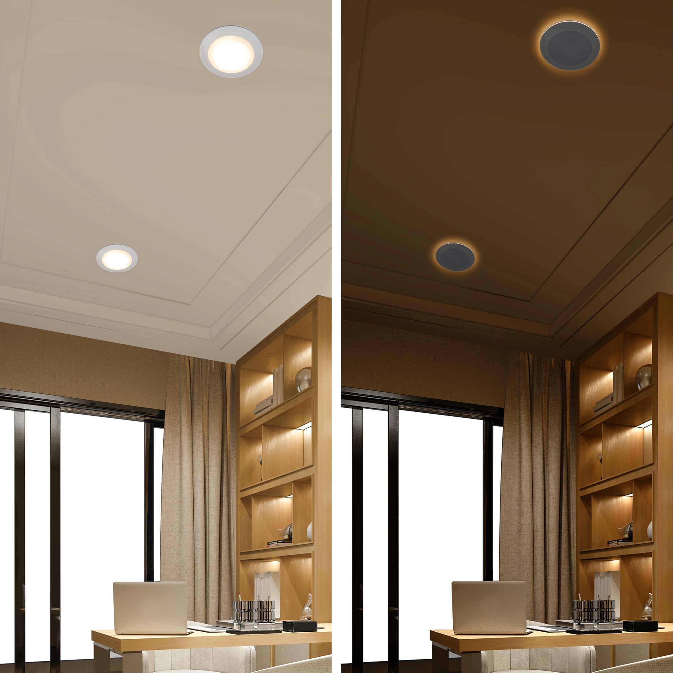 Maxxima 6 In. Round Led Flush Mount Ceiling Disk Light Fixture With Night Light, 12W, 800 Lumens, 5 Cct 2700K/3000K/3500K/4000K/