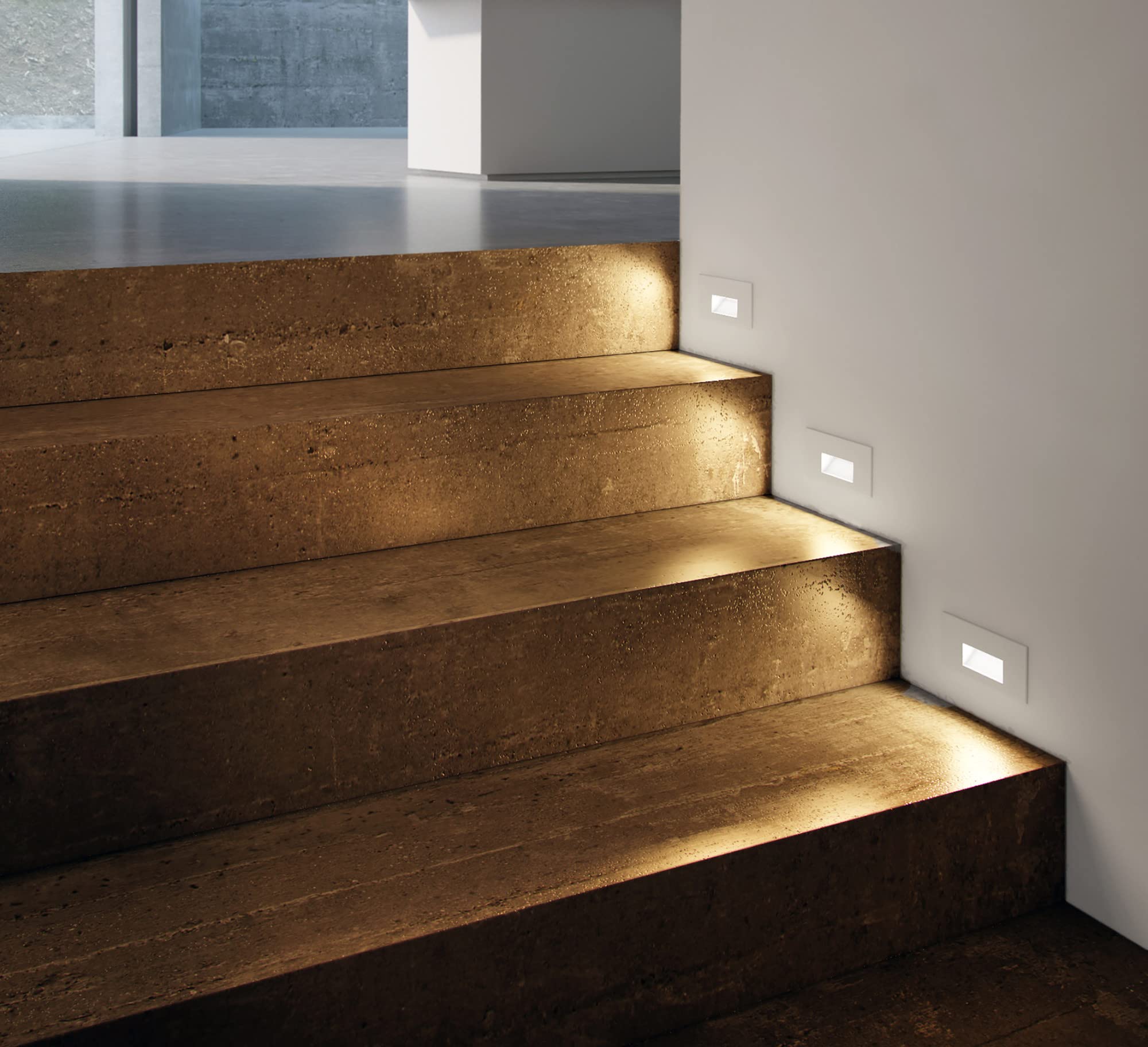 Maxim LED Step Light, 5in Wide x 3in High, White Finish, Aluminum, Model 58000WT
