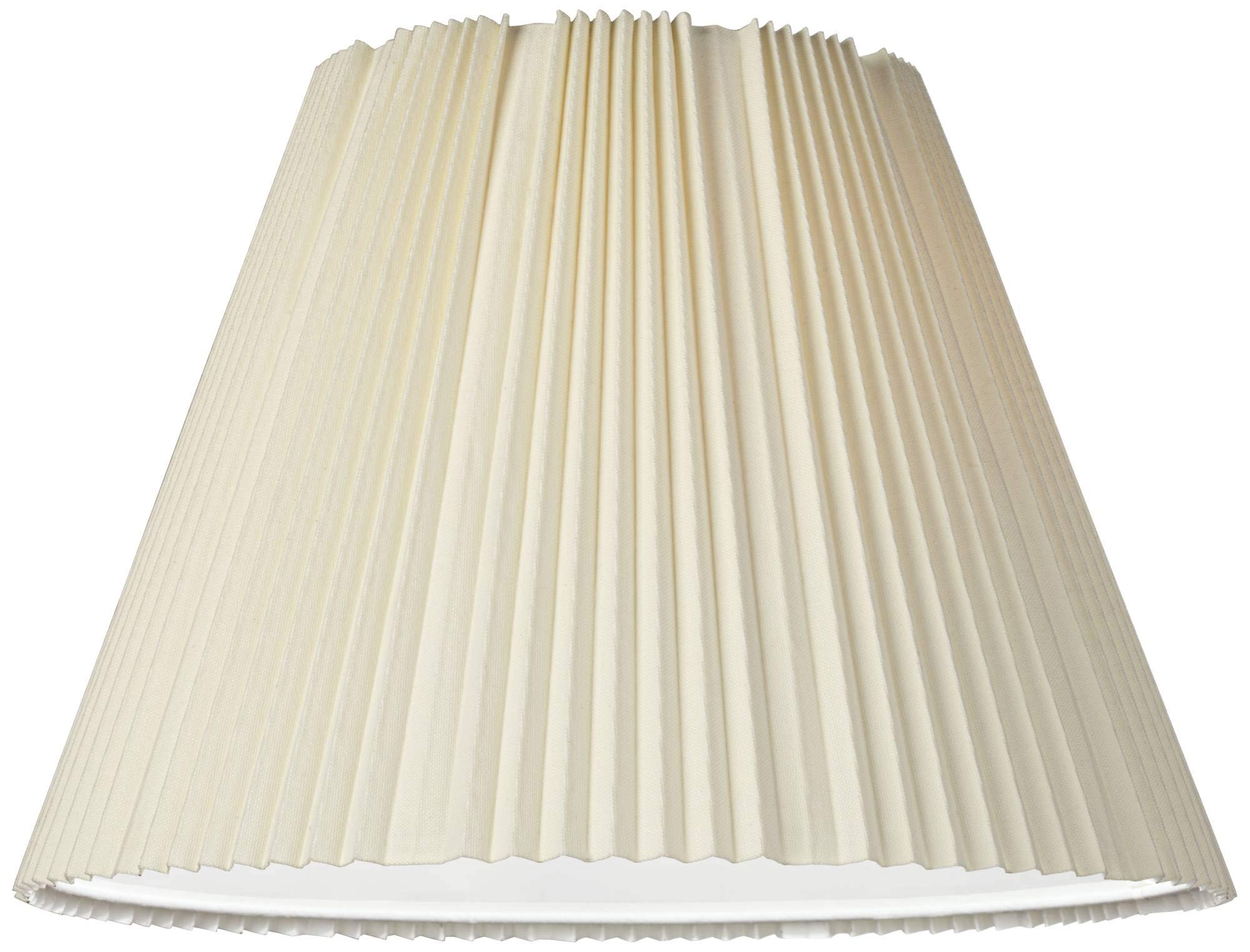 Eggshell Pleated Large Empire Lamp Shade 9&quot; Top X 17&quot; Bottom X 11.75&quot; High X 12.25&quot; Slant (Spider) Replacement With Harp And Finial - Springcrest