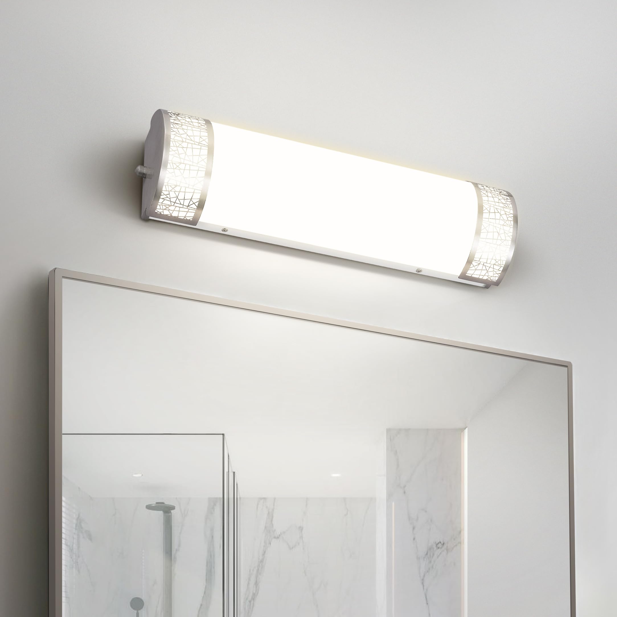 ASD 18 Inch LED Bathroom Vanity Light - Dimmable 20W 2700K-5000K - Brushed Nickel - Model A-LVF-LF-18D20AC-N