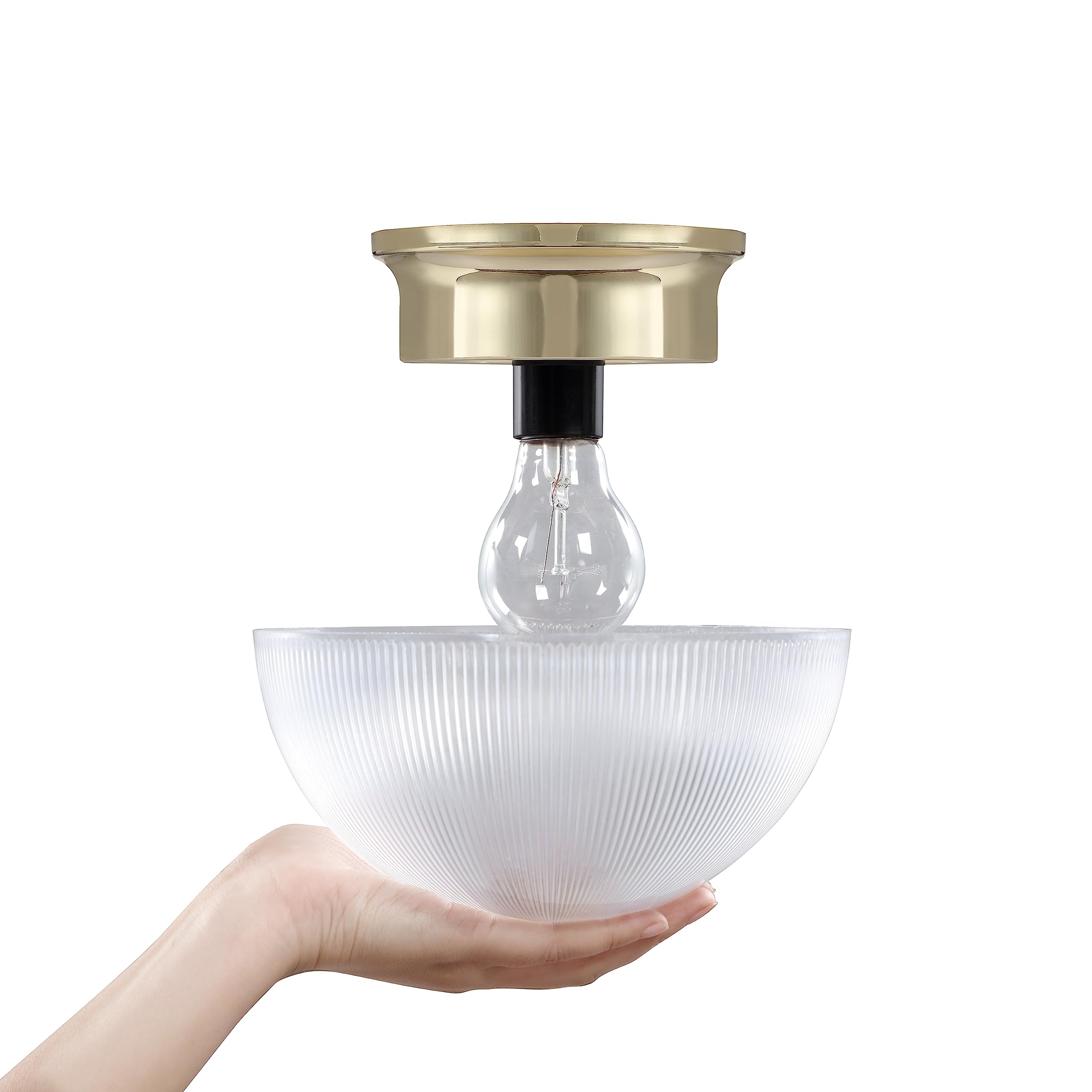 Aspen Creative 28007-75-2, Clip-On Dome Shade For A-Type Bulb Indoor Location Light Fixtures/Clear Finish, 8'' Diameter X 4'' He