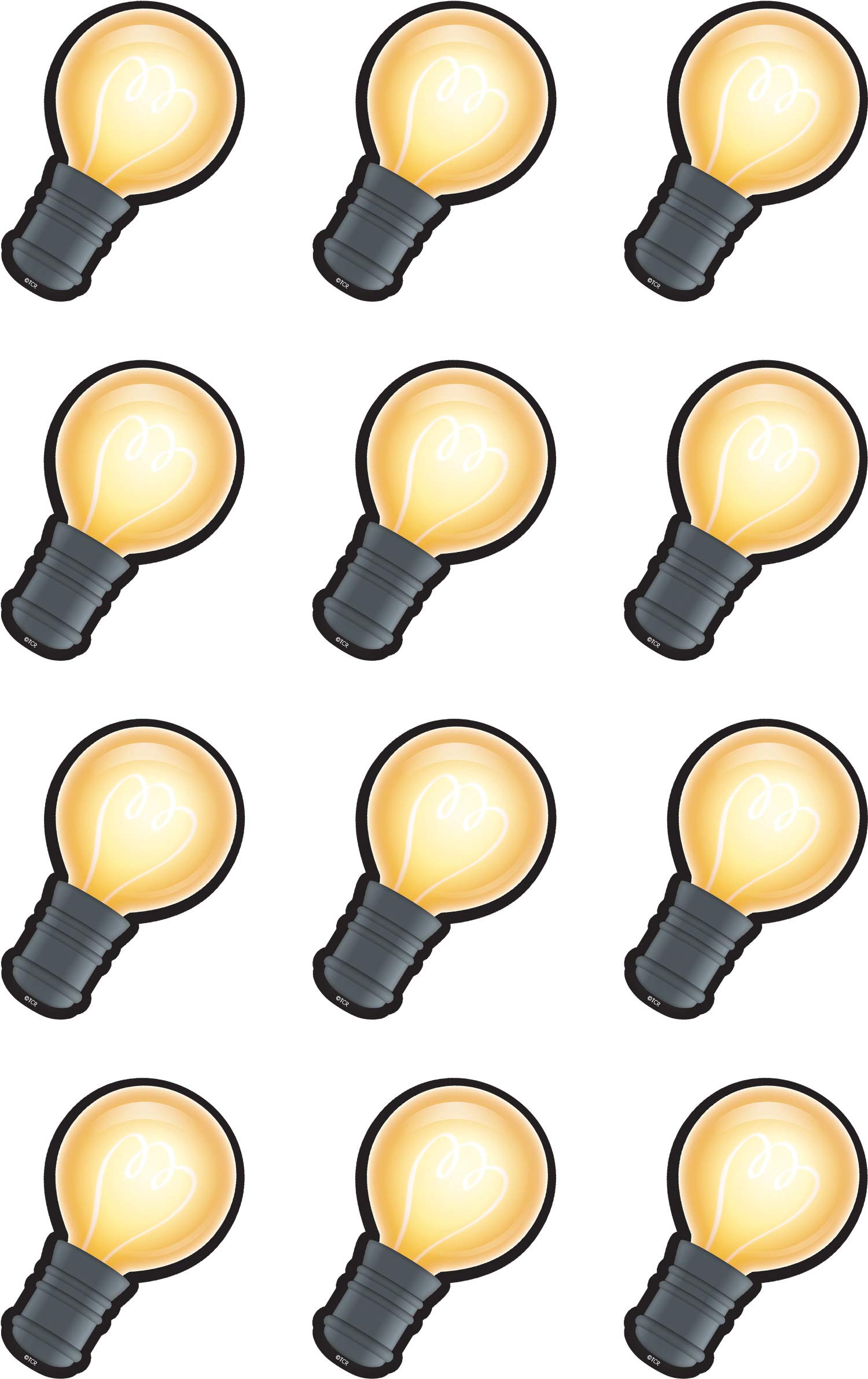 Teacher Created Resources Mini Accents White Light Bulbs, Paper, 1 Count, Model TCR8597, Multi Color